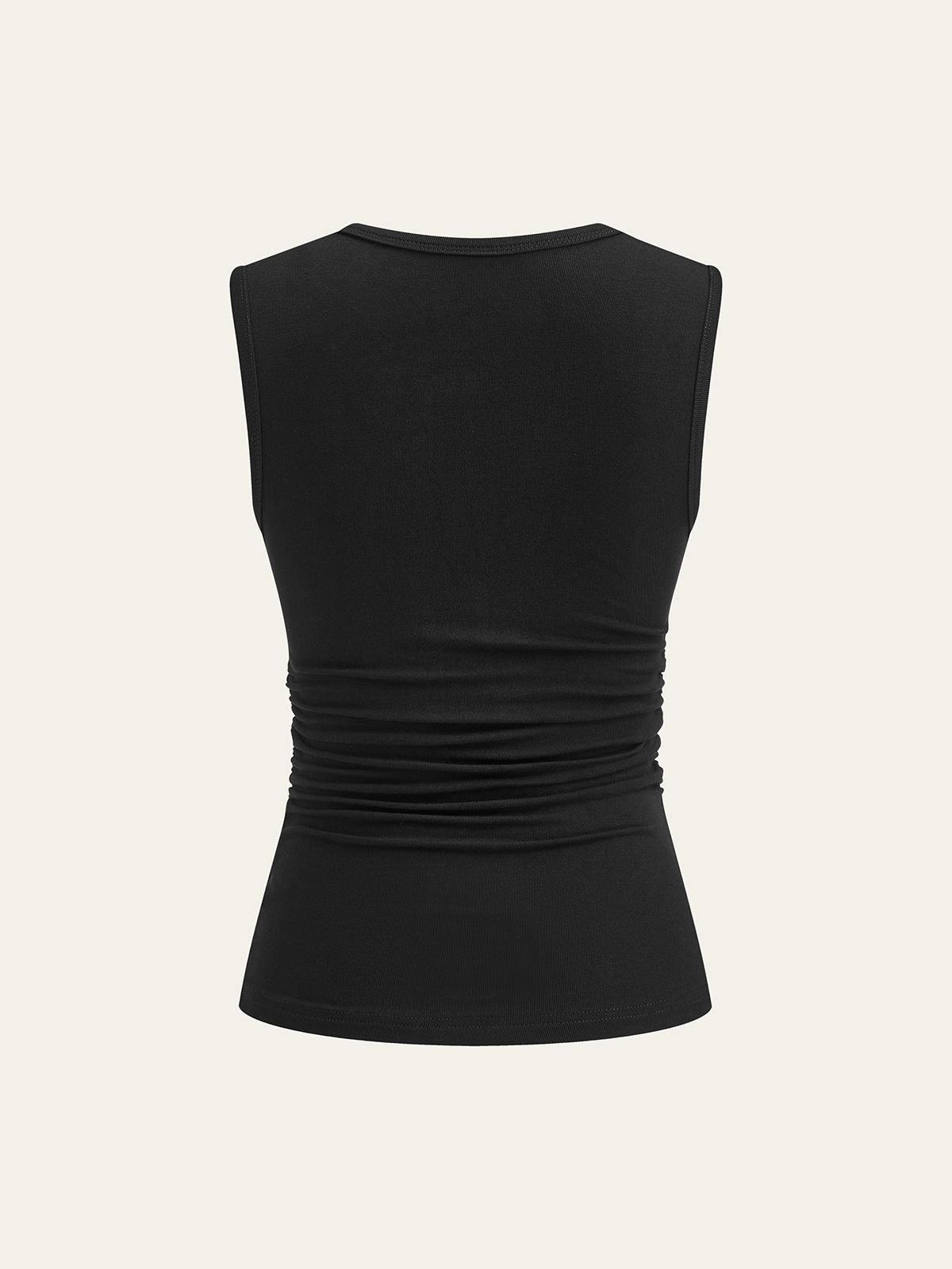 Asymmetric Ruched Top with Buckle Detail-Massicos