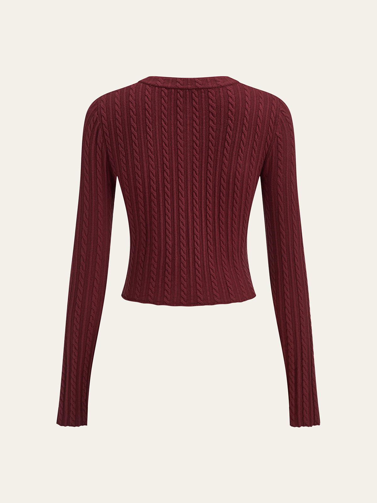 Metal Detail Cable Knit Cardigan-Massicos
