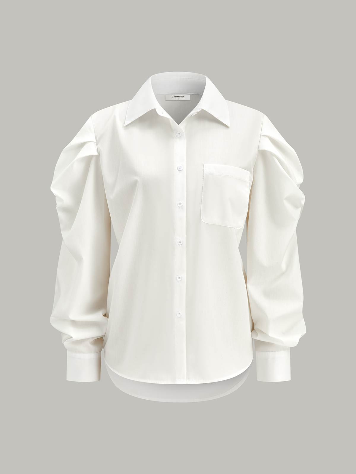 Puff-Sleeve Button-Down Shirt-Massicos