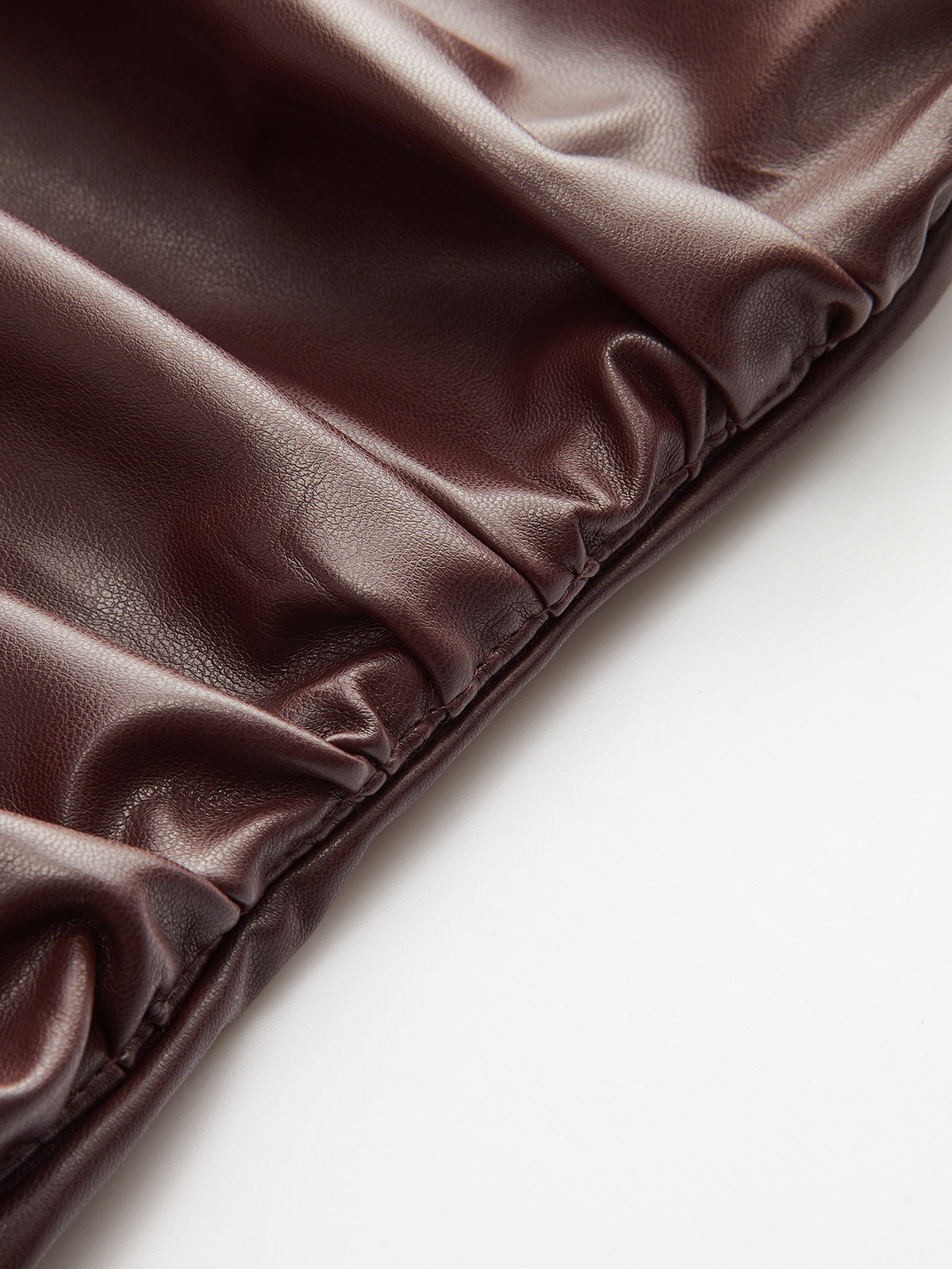 One-Shoulder PU Leather Tank Top-Massicos