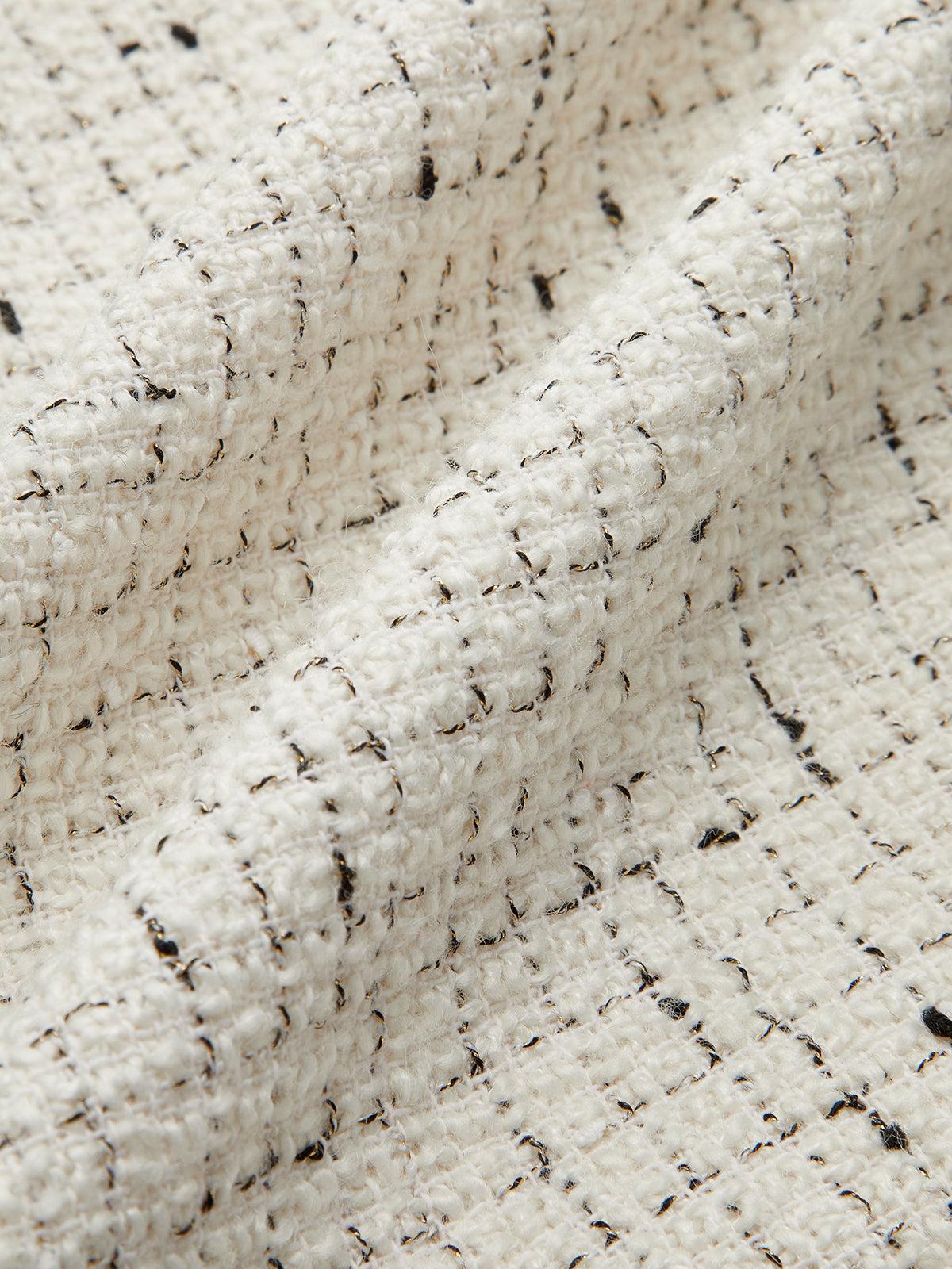 Tweed Contrast Bow Round Neck Jacket-Massicos