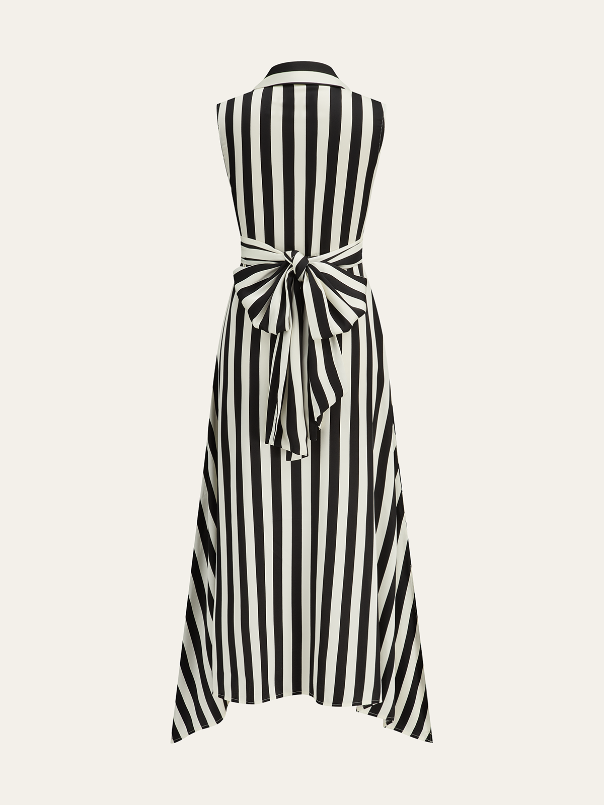 Striped Collared Sleeveless Maxi Dress-Massicos
