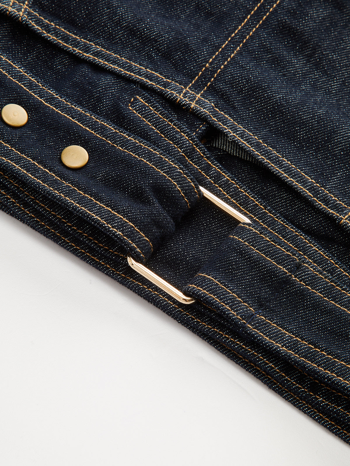 Short Sleeve Cropped Denim Top-Massicos