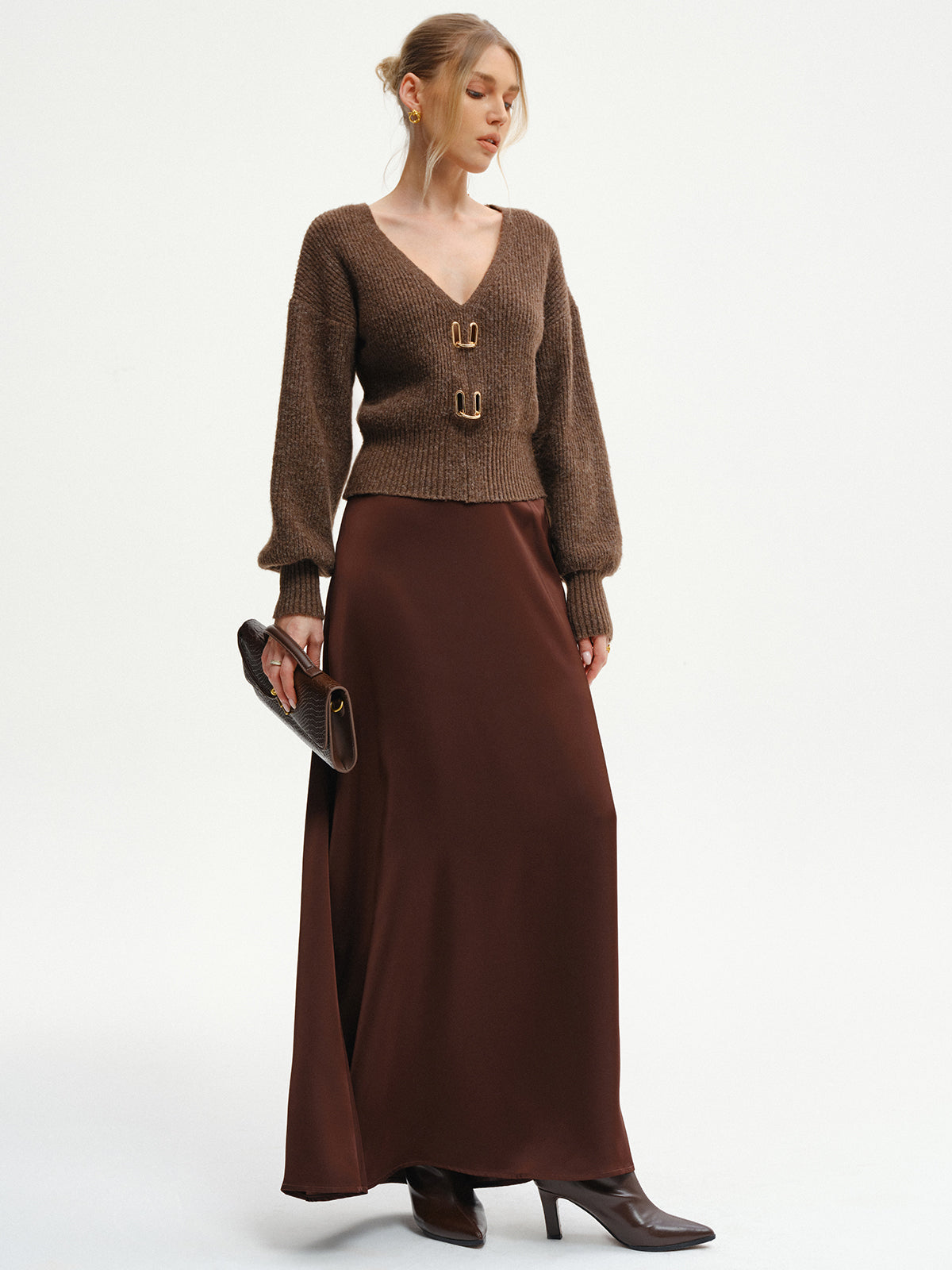 Wool-Blend V-Neck Sweater-Massicos
