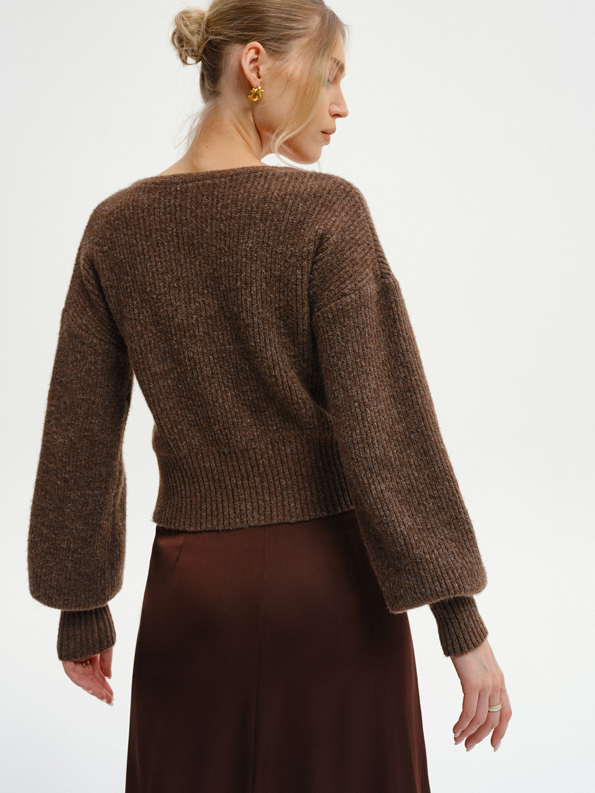 Wool-Blend V-Neck Sweater-Massicos