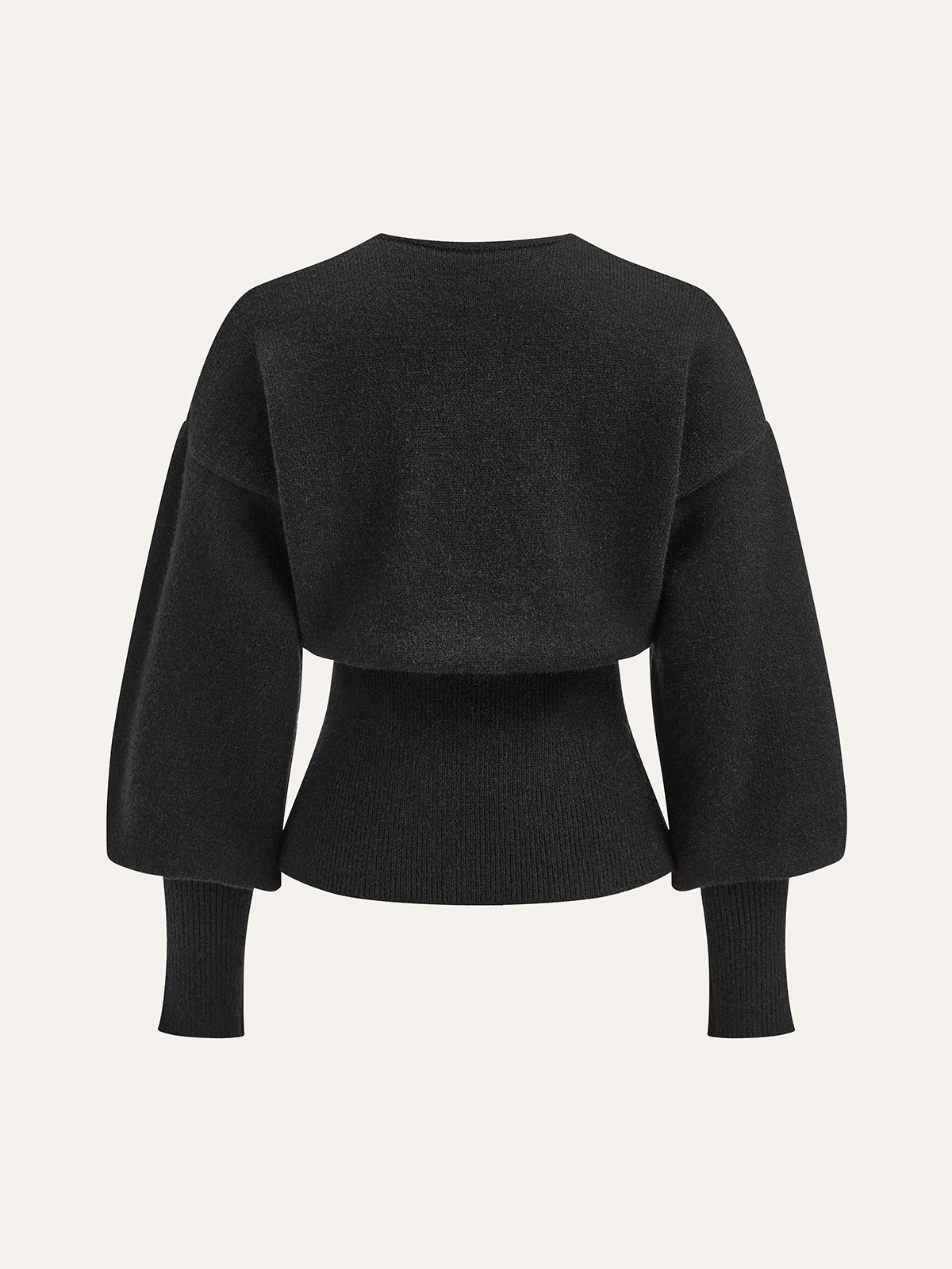 Bow Tie Balloon Sleeve Cardigan-Massicos