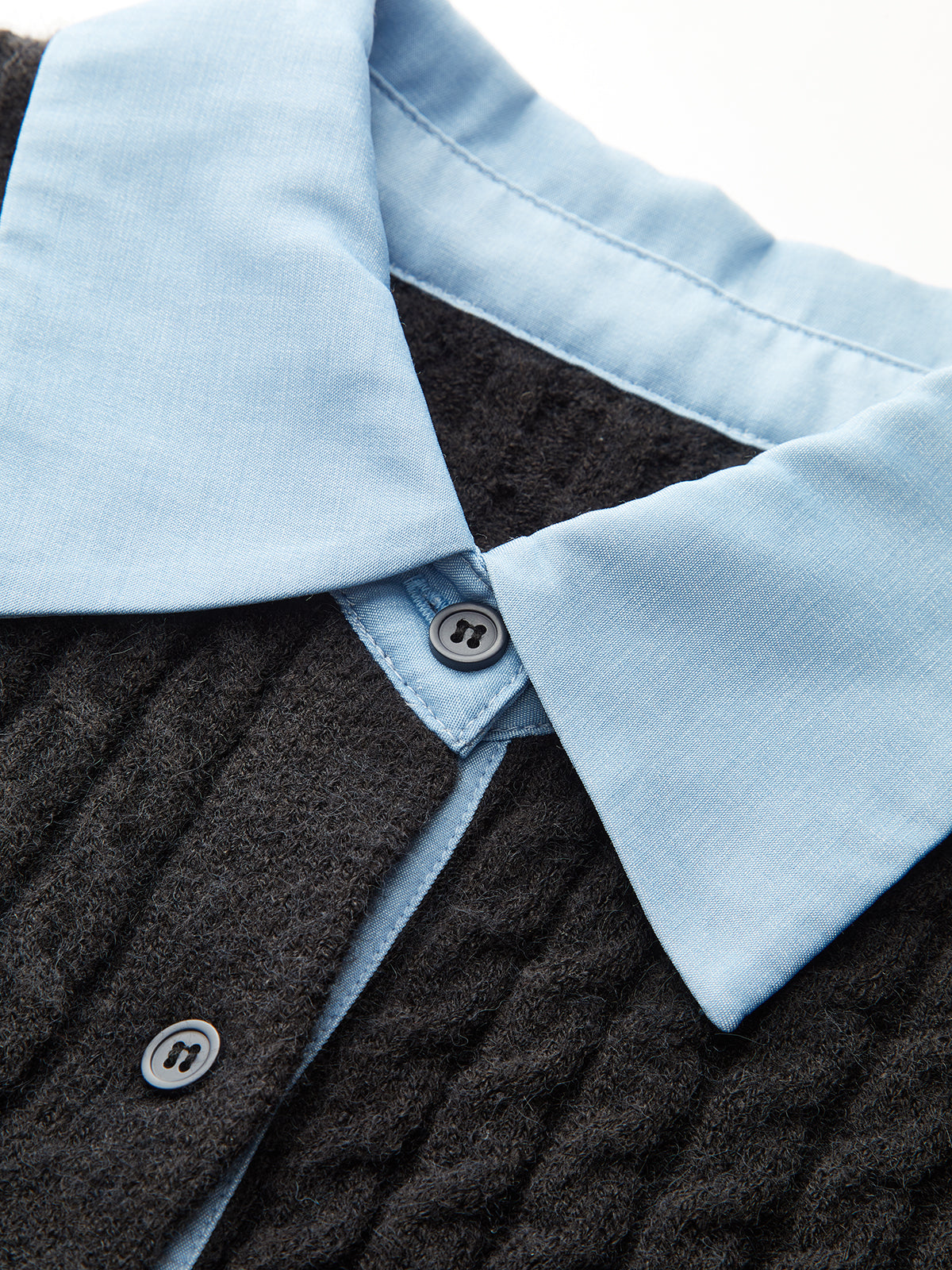 2 in1 Paneled Cable-Knit Cardigan-Massicos