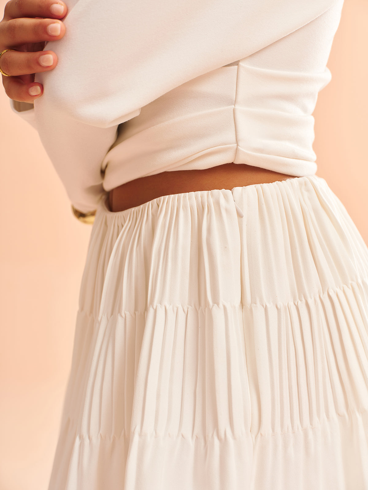 Asymmetric One-Shoulder Top and Ruffled Skirt Set-Massicos