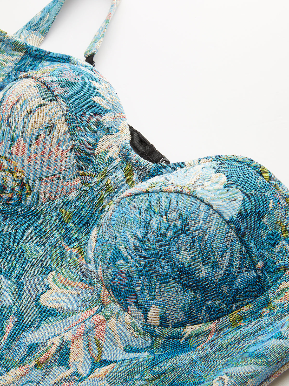 Floral Jacquard Corset Top-Massicos