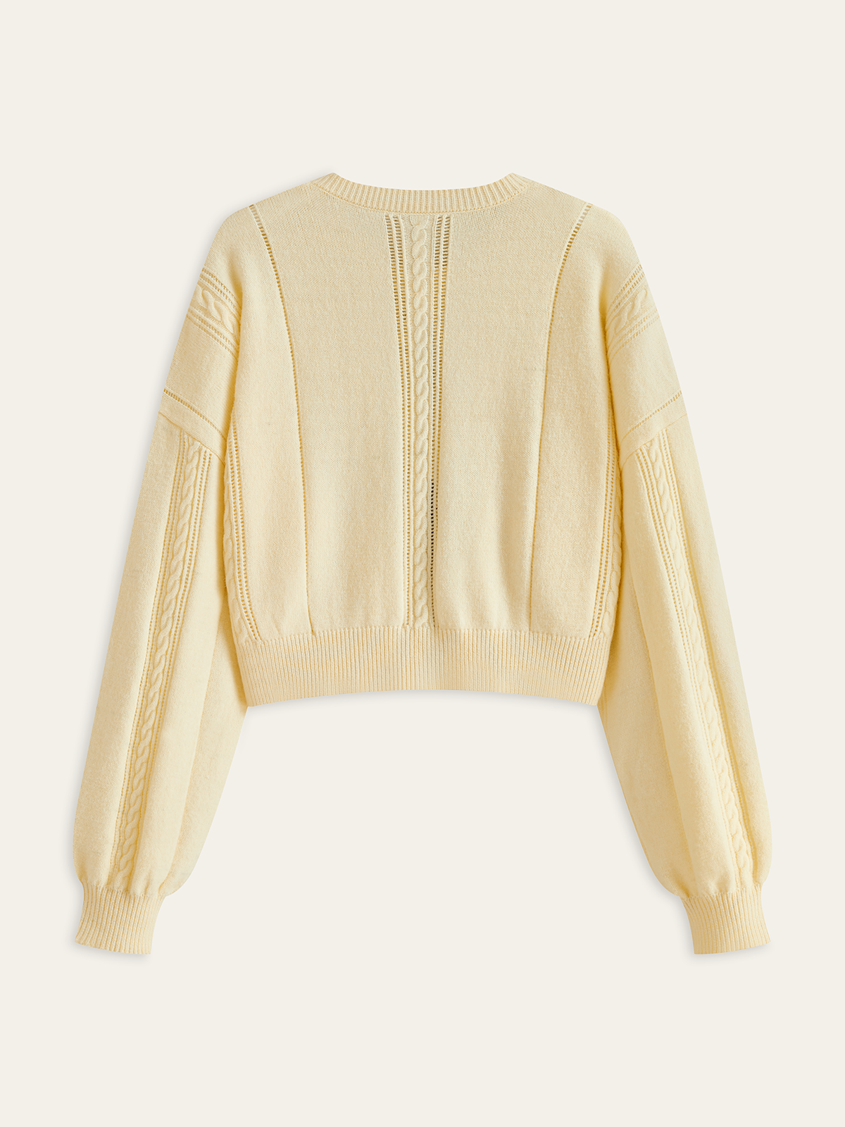 Velvet Bow Cable Knit Cardigan-Massicos