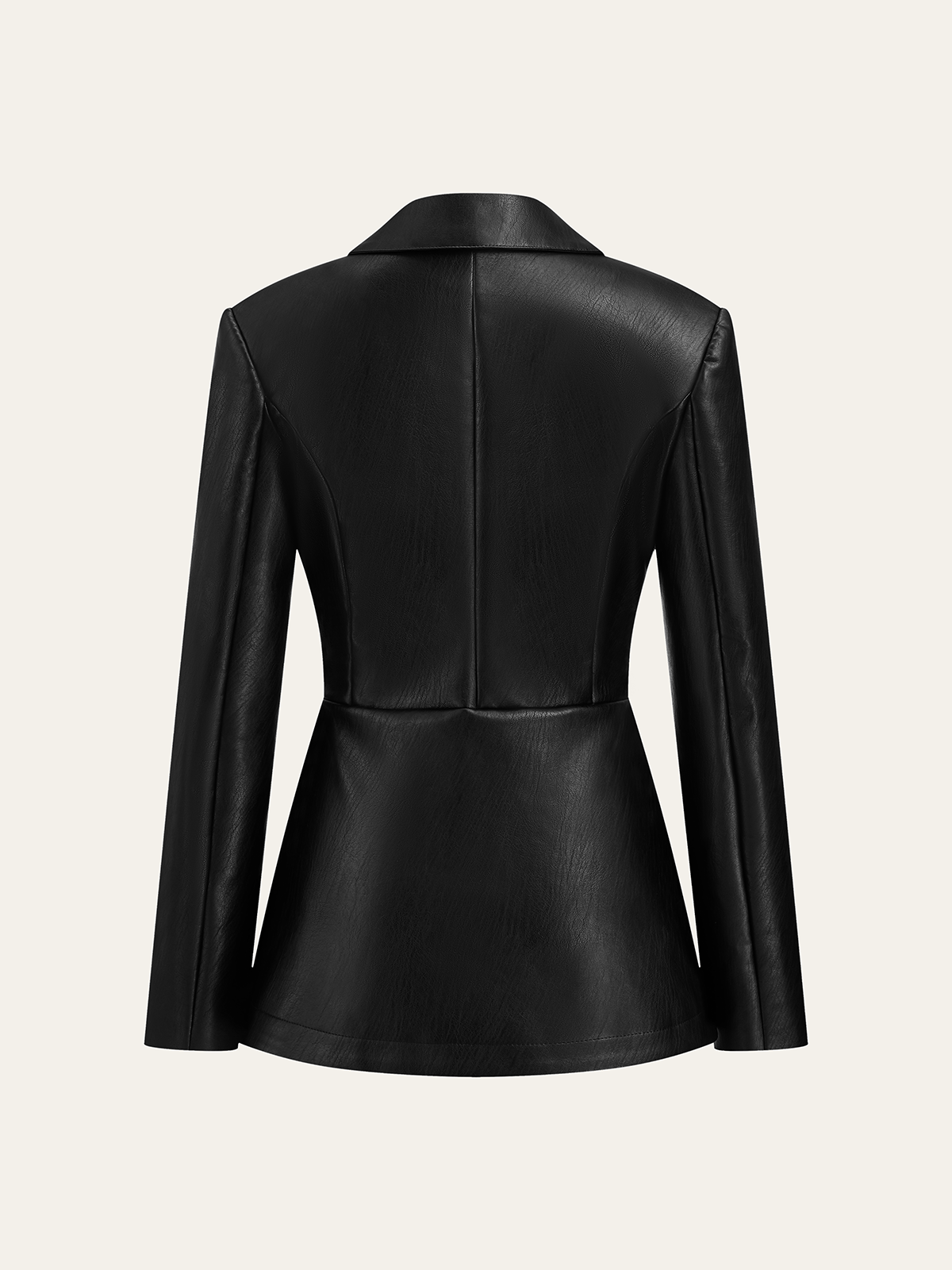 Single Button PU Leather Jacket-Massicos