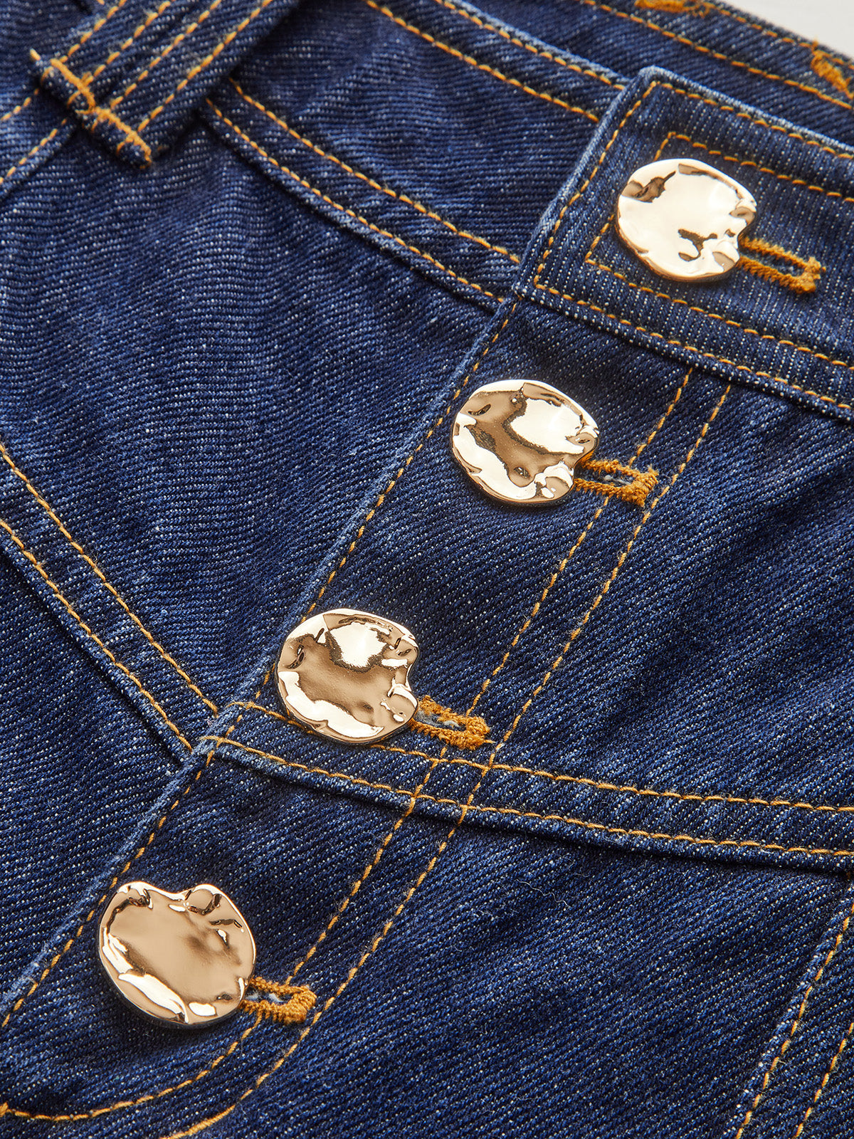 Mid-Waist Wide-Leg Button Front Jeans-Massicos