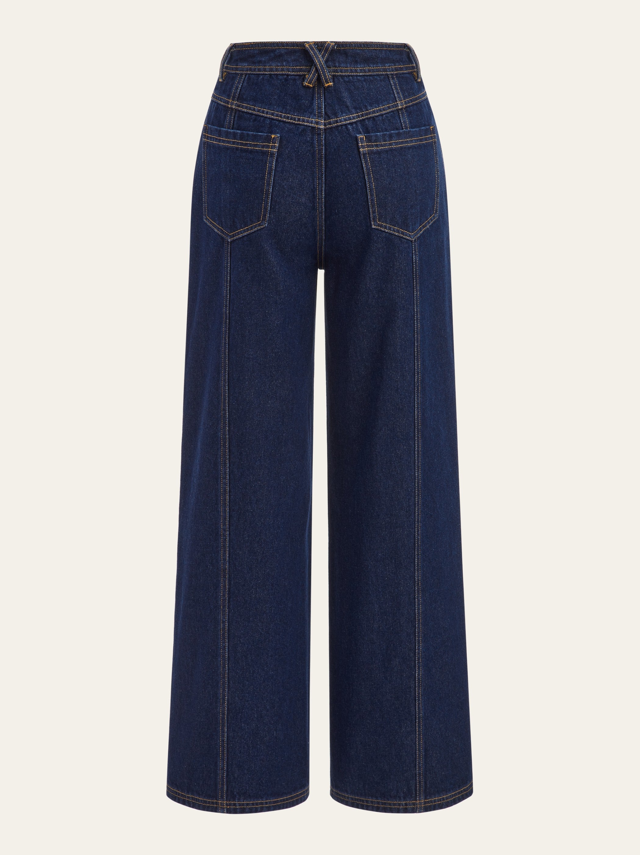 Mid-Waist Wide-Leg Button Front Jeans-Massicos