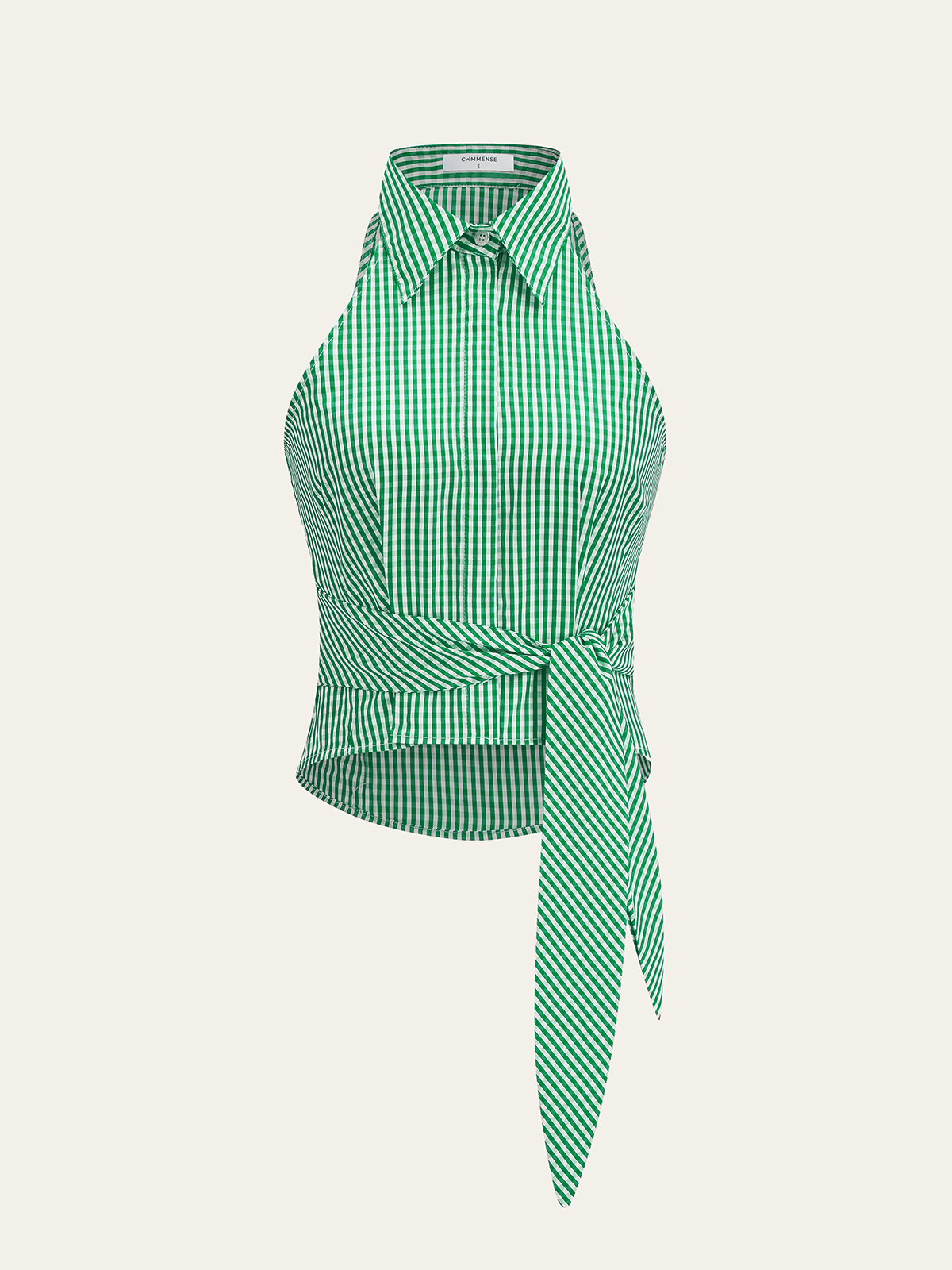 Striped Tie-Waist Crop Top-Massicos