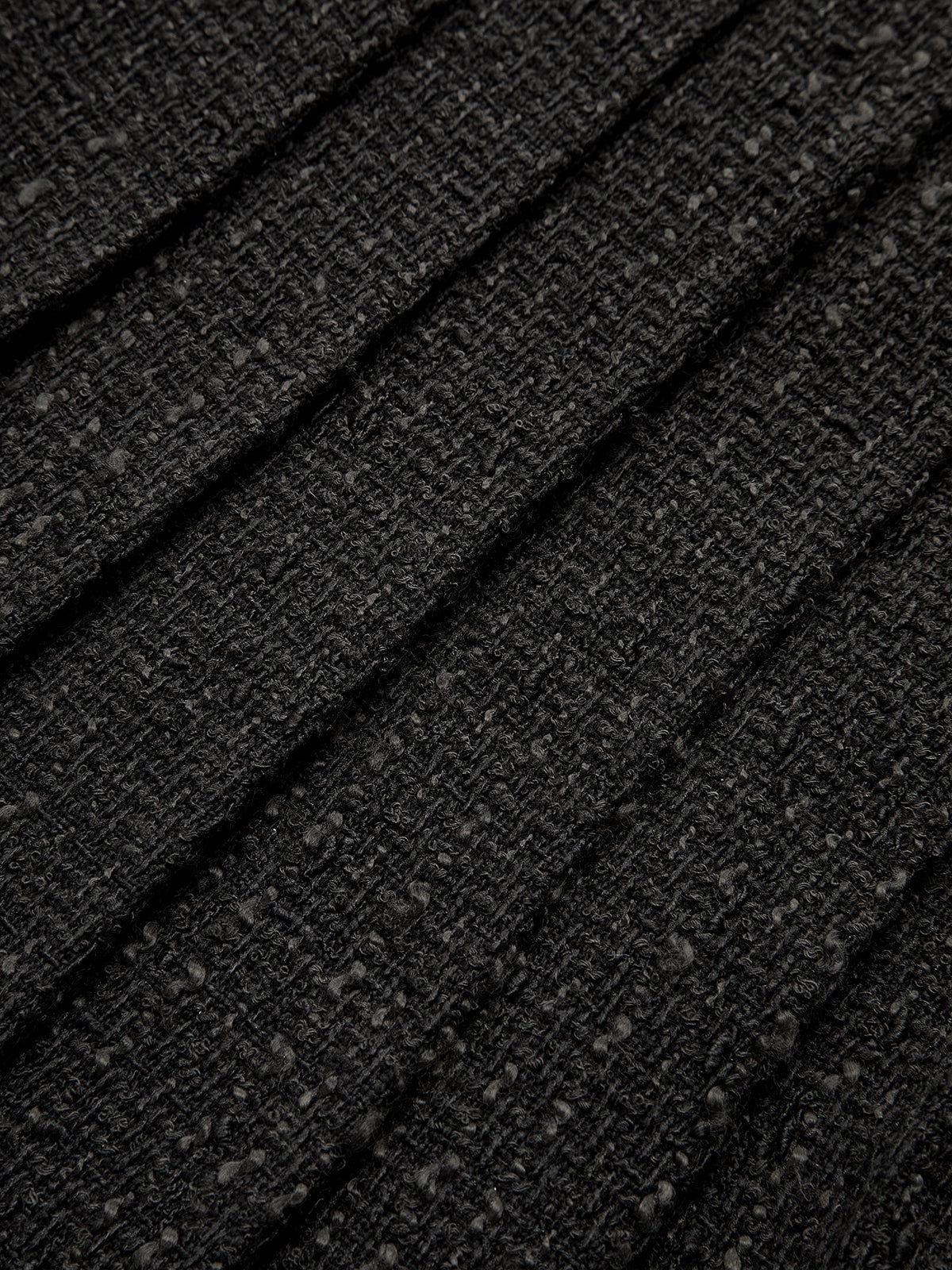 Tweed Sleeveless Pleated Mini Dress with Belt-Massicos