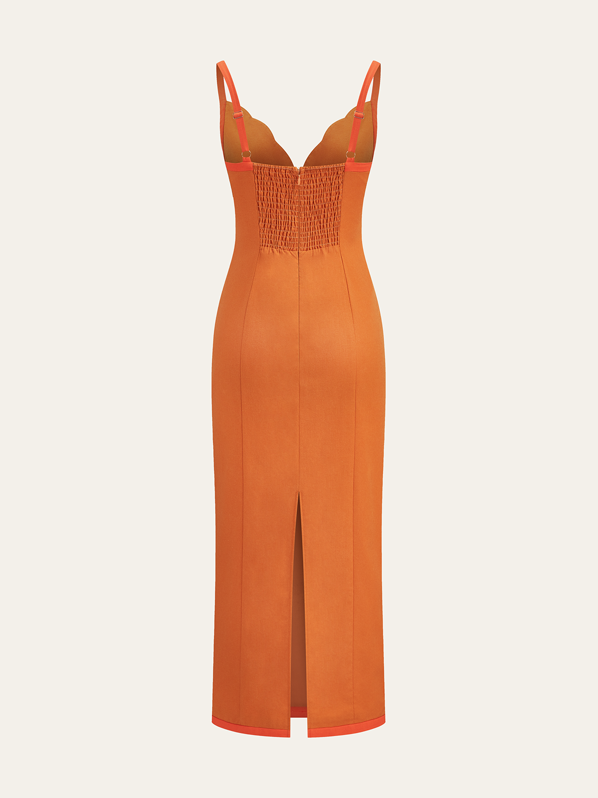 Linen & Cotton Contrast Trim Maxi Dress-Massicos