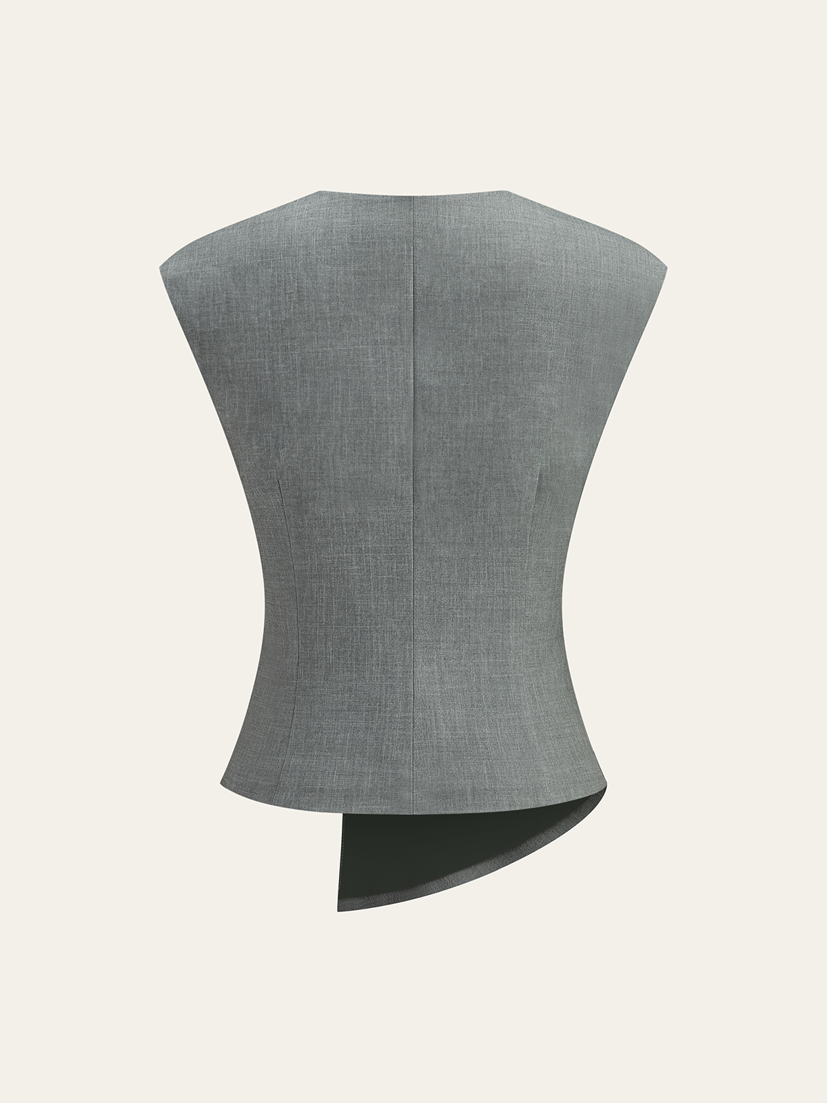 Ruched Waist V-Neck Asymmetric Top-Massicos