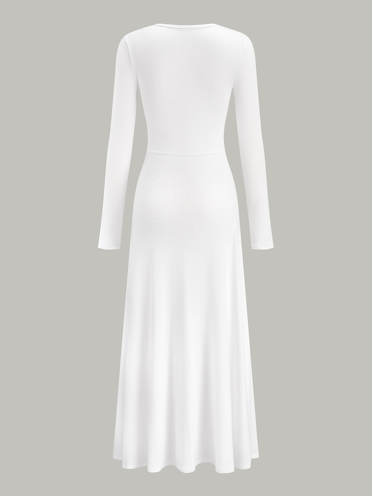 V-Neck Ruched Long Sleeve Maxi Dress-Massicos