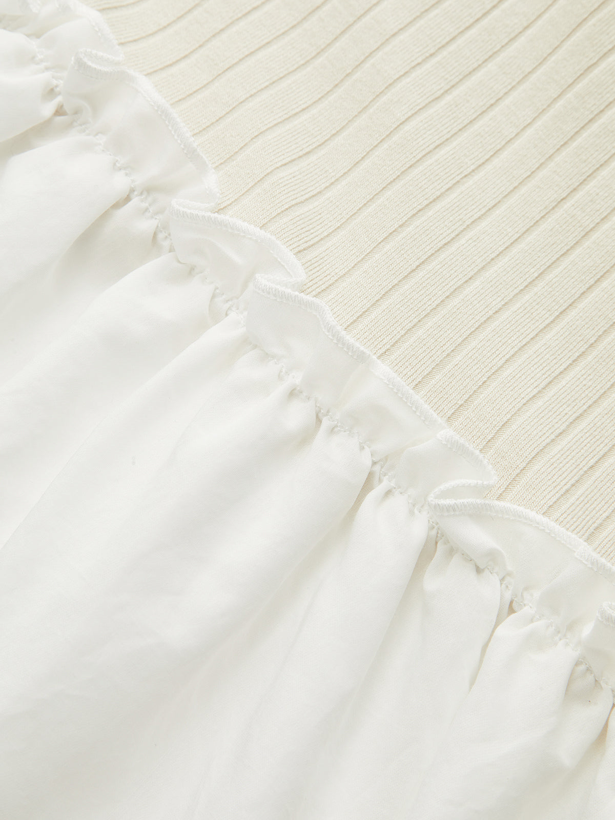 Bell Sleeve Contrast Panel Ribbed Maxi Dress-Massicos