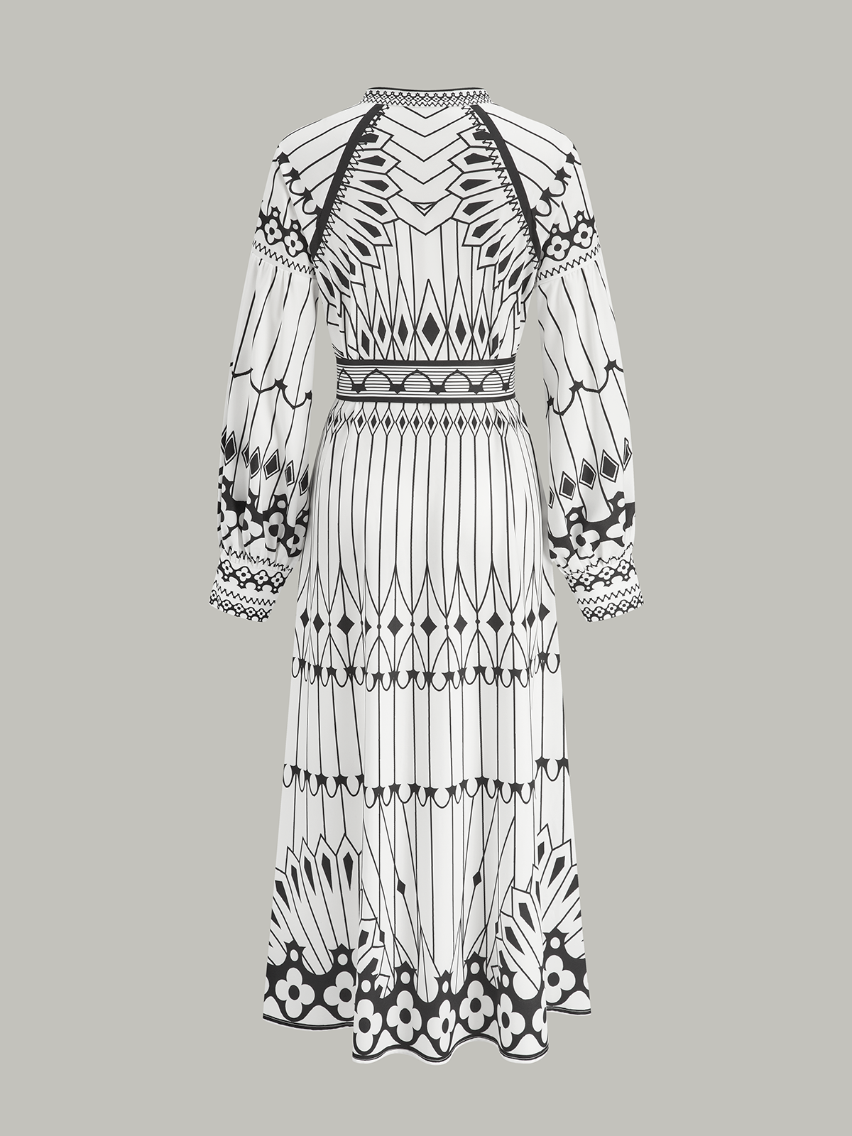 Boheme Stand Collar Split Dress-Massicos