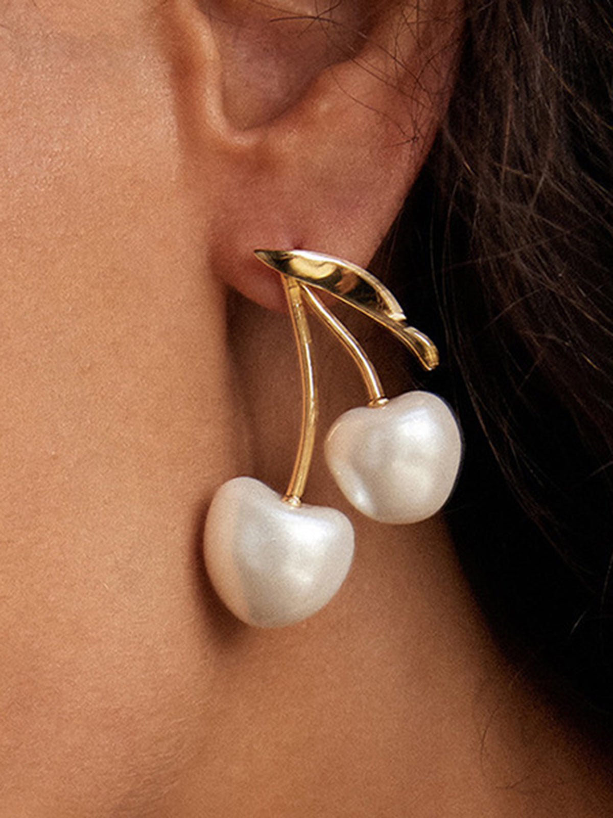 Double-Cherry Drop Earrings-Massicos