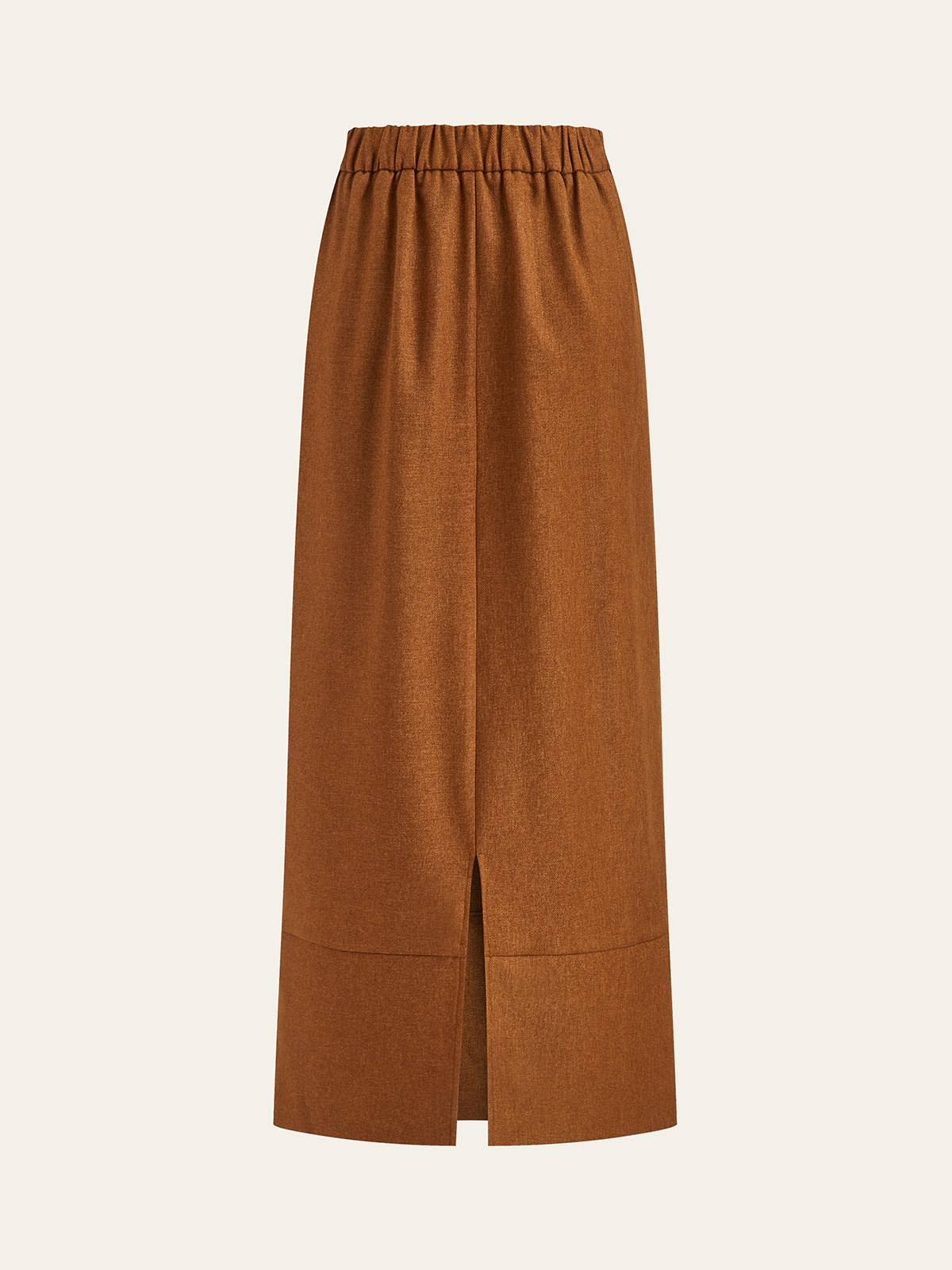 Elastic Waist Slit Maxi Skirt-Massicos