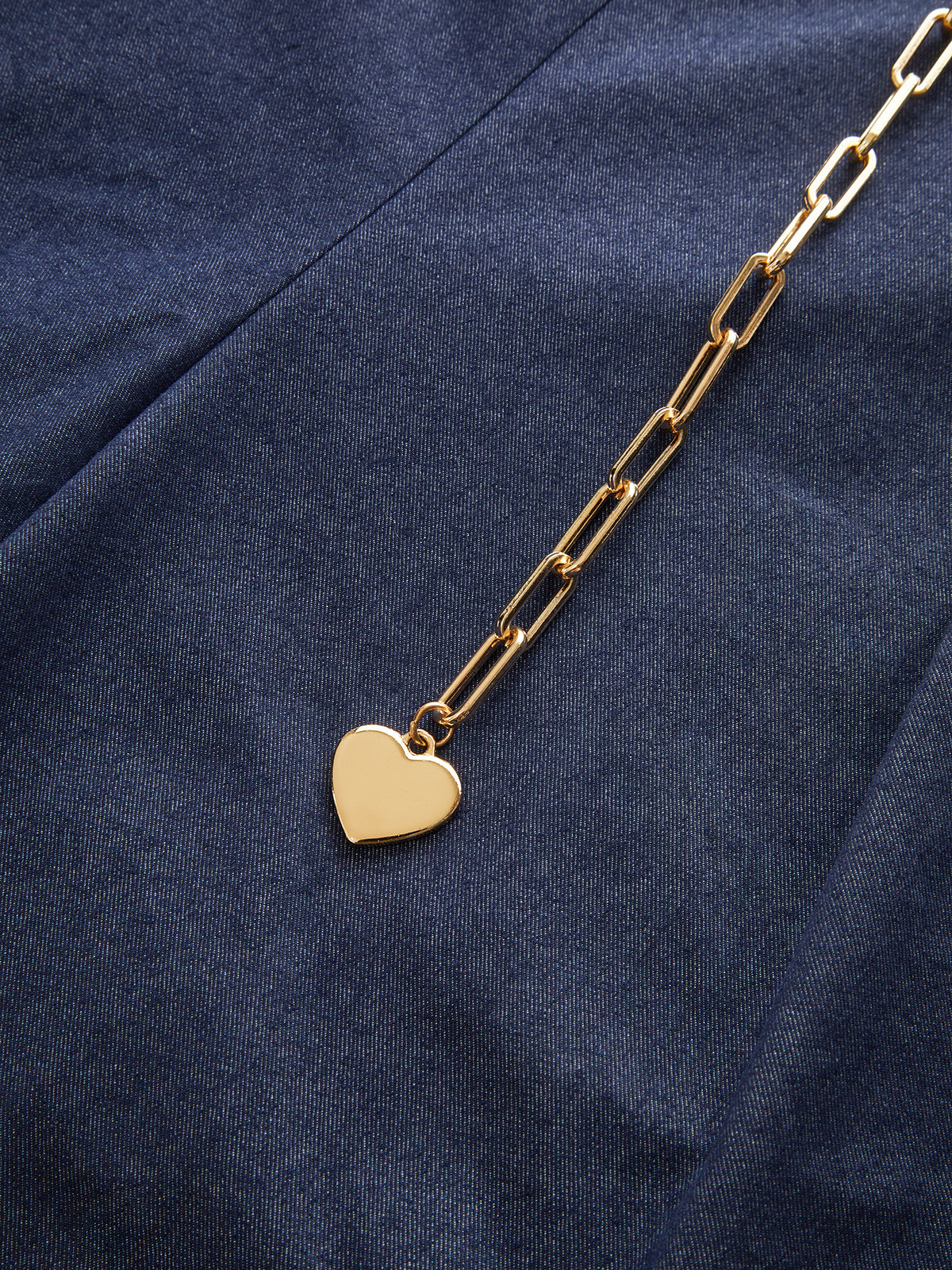 Wide-Leg Chain Jeans Pants-Massicos