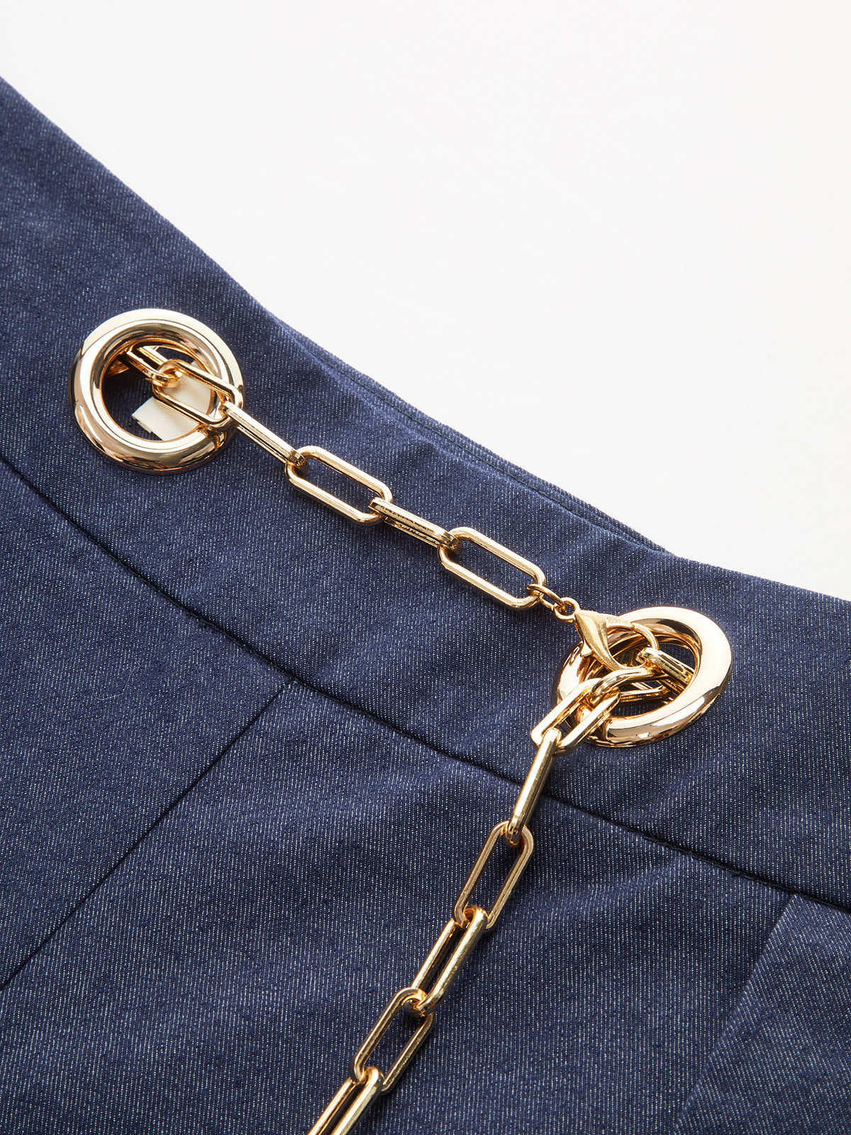 Wide-Leg Chain Jeans Pants-Massicos
