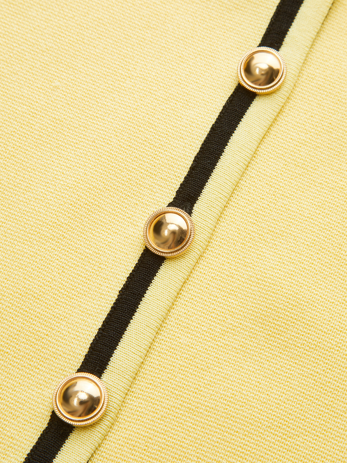 Contrast Trim Collared Knit Cardigan-Massicos