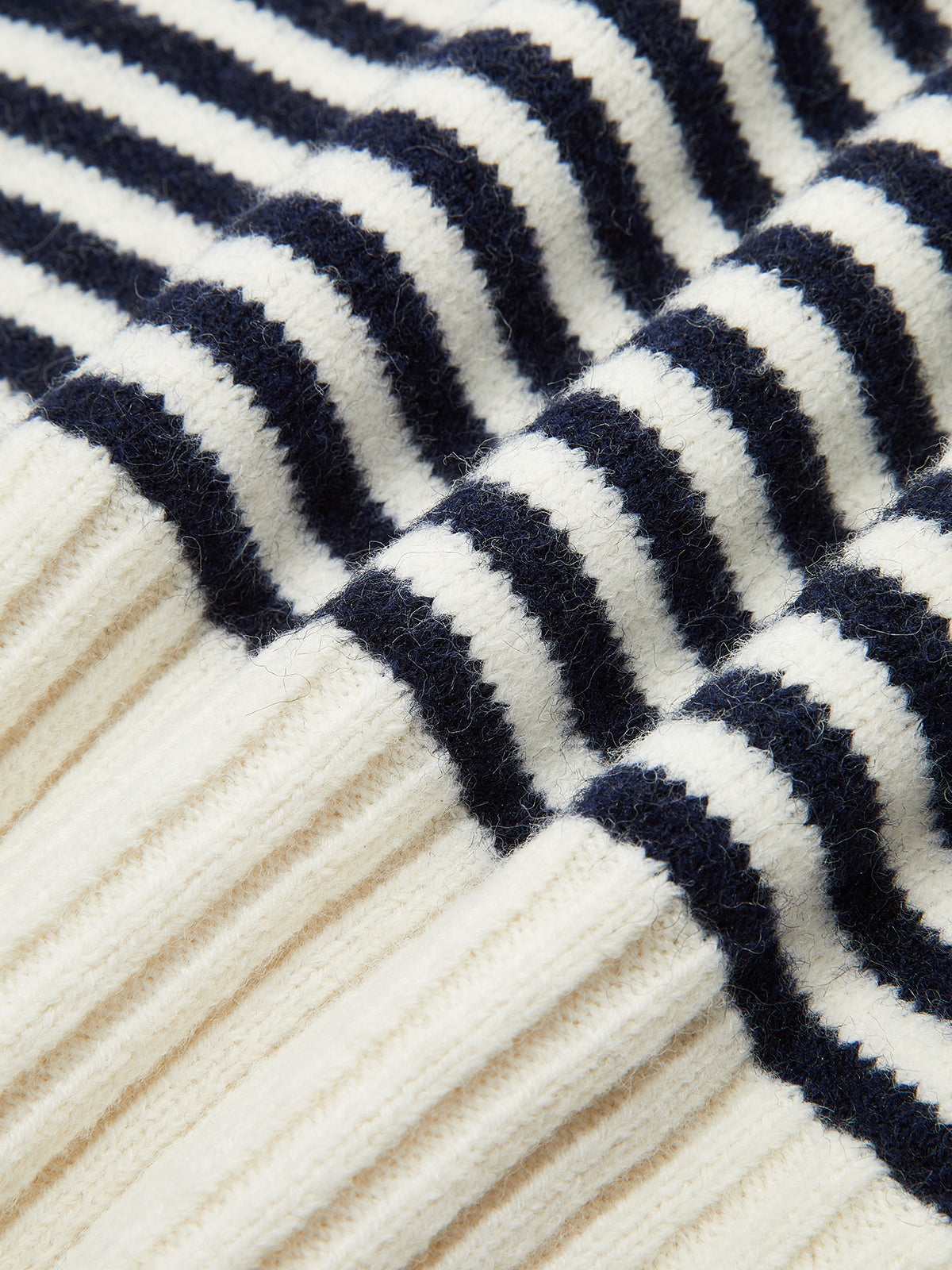 Striped V-Neck Buttoned Wool Blend Sweater-Massicos
