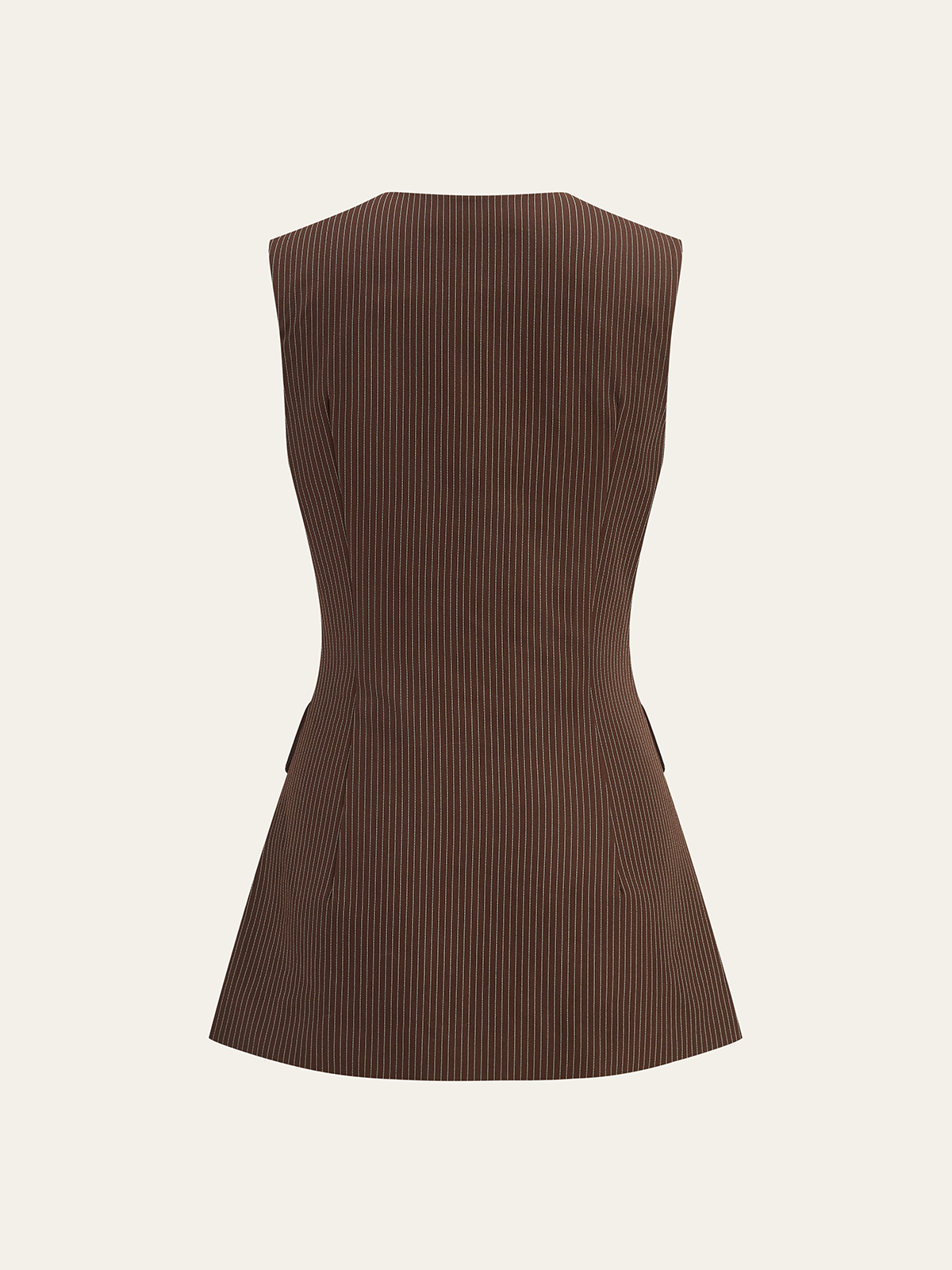 V-Neck Striped Metal Button Tank Top-Massicos