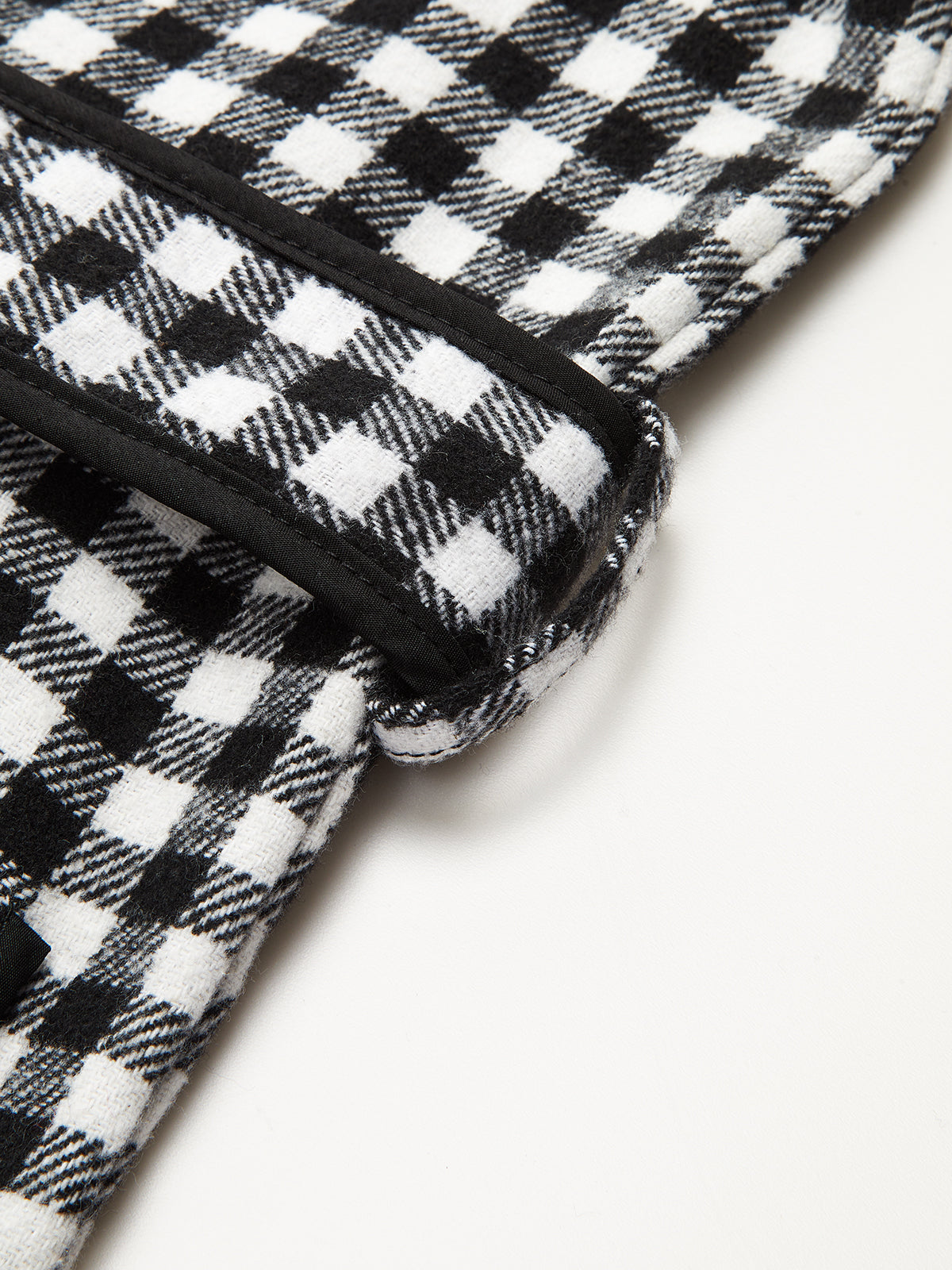 Belted Checkered Collared Jacket-Massicos