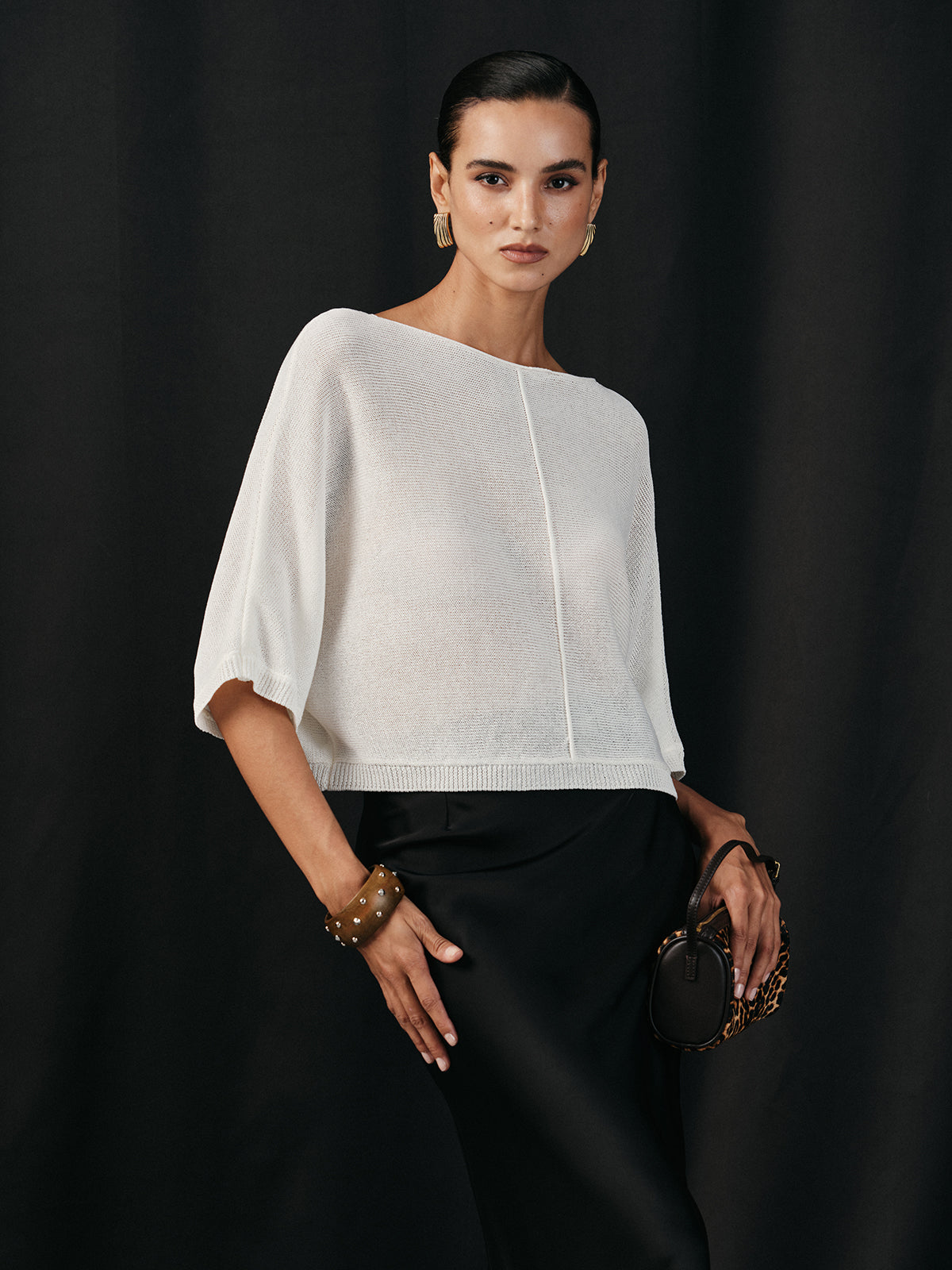 Semi-Sheer Batwing Sweater-Massicos