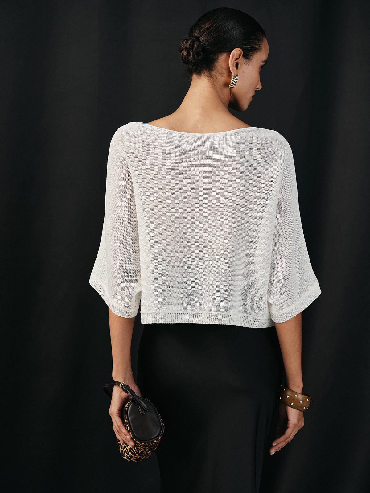 Semi-Sheer Batwing Sweater-Massicos