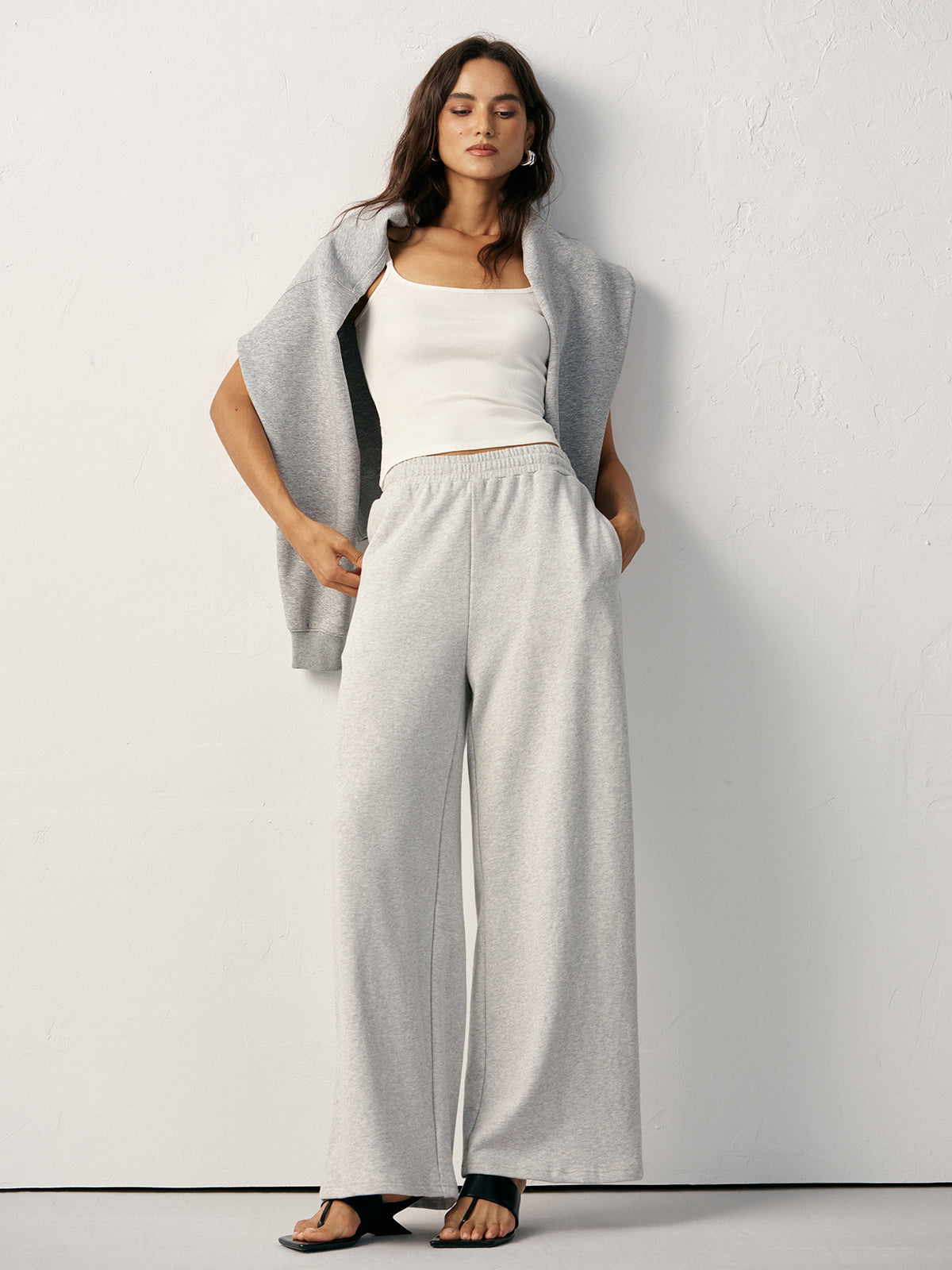 Cotton Blend Straight-Leg Sweatpants-Massicos
