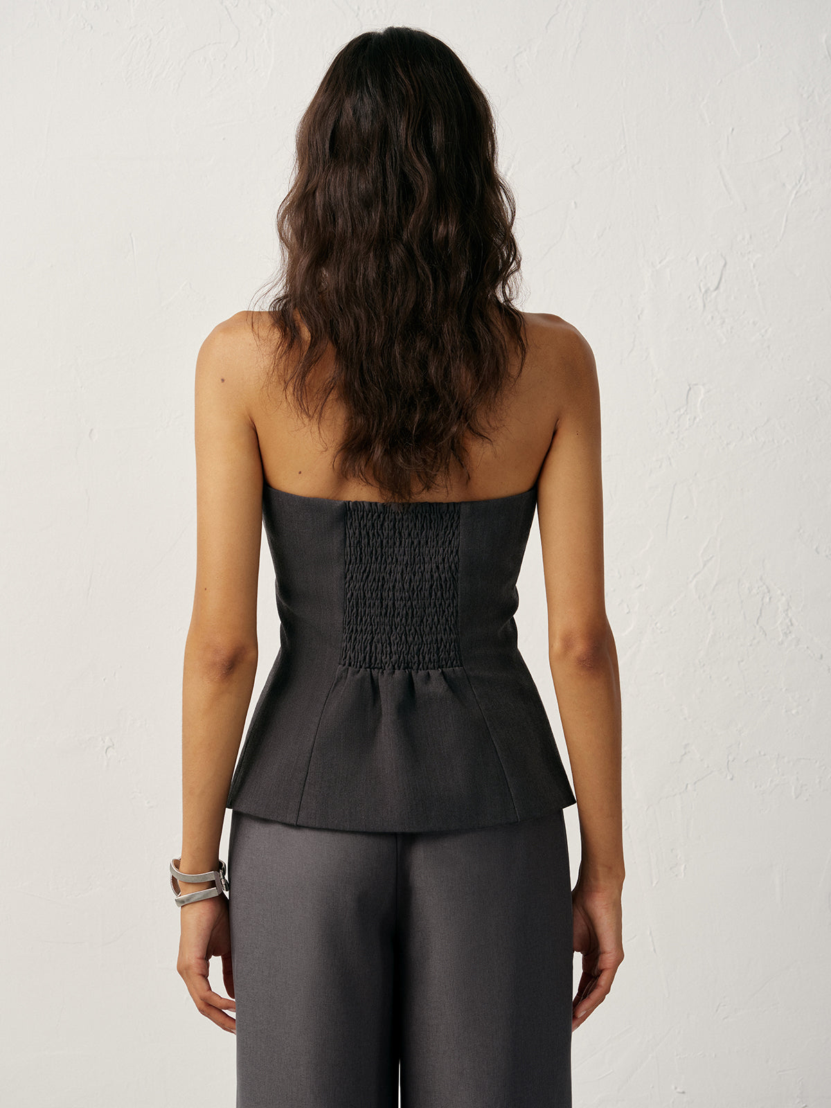 Strapless Zipper Cut-Out Tank Top-Massicos