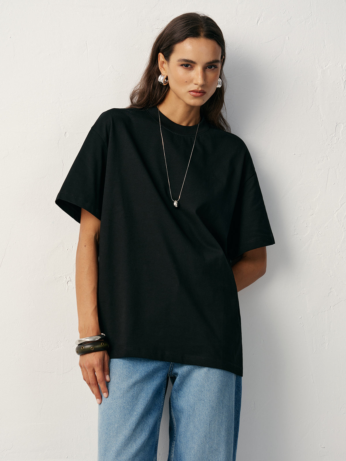 Basic Cotton Oversized T-Shirt-Massicos