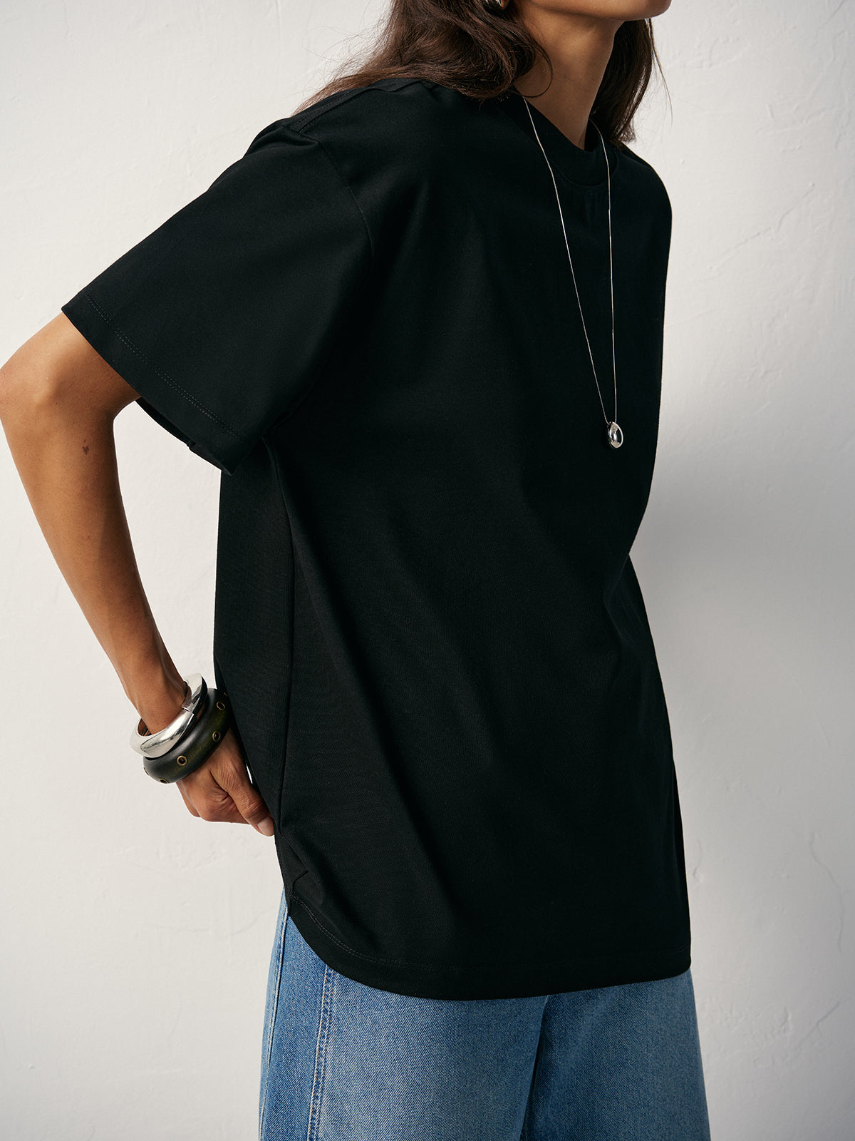 Basic Cotton Oversized T-Shirt-Massicos