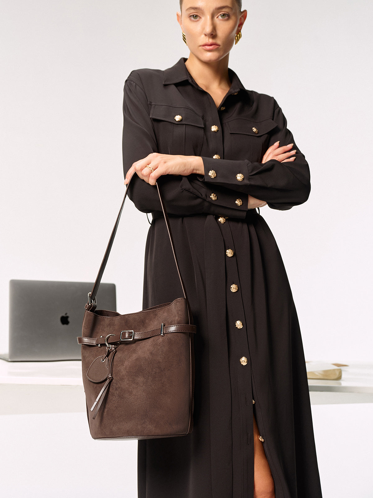 PU Leather Bucket Bag-Massicos