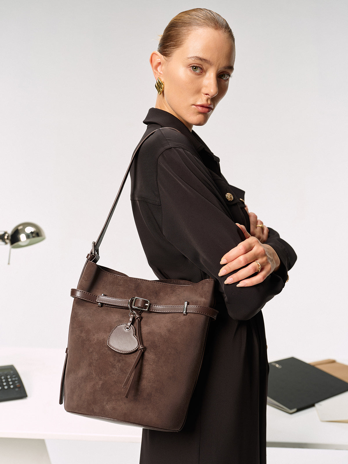 PU Leather Bucket Bag-Massicos
