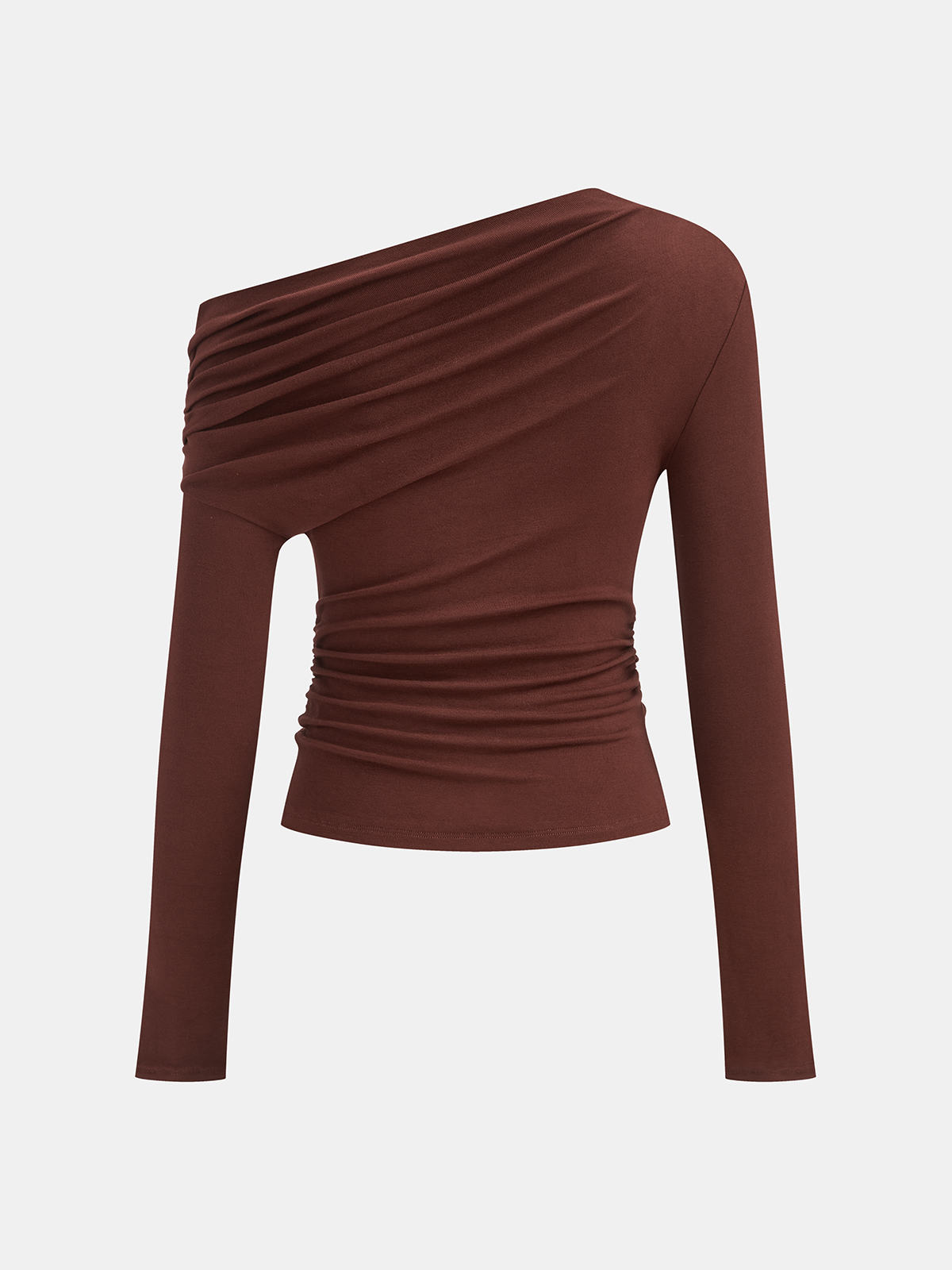 Asymmetric Draped One-Shoulder T-Shirt-Massicos