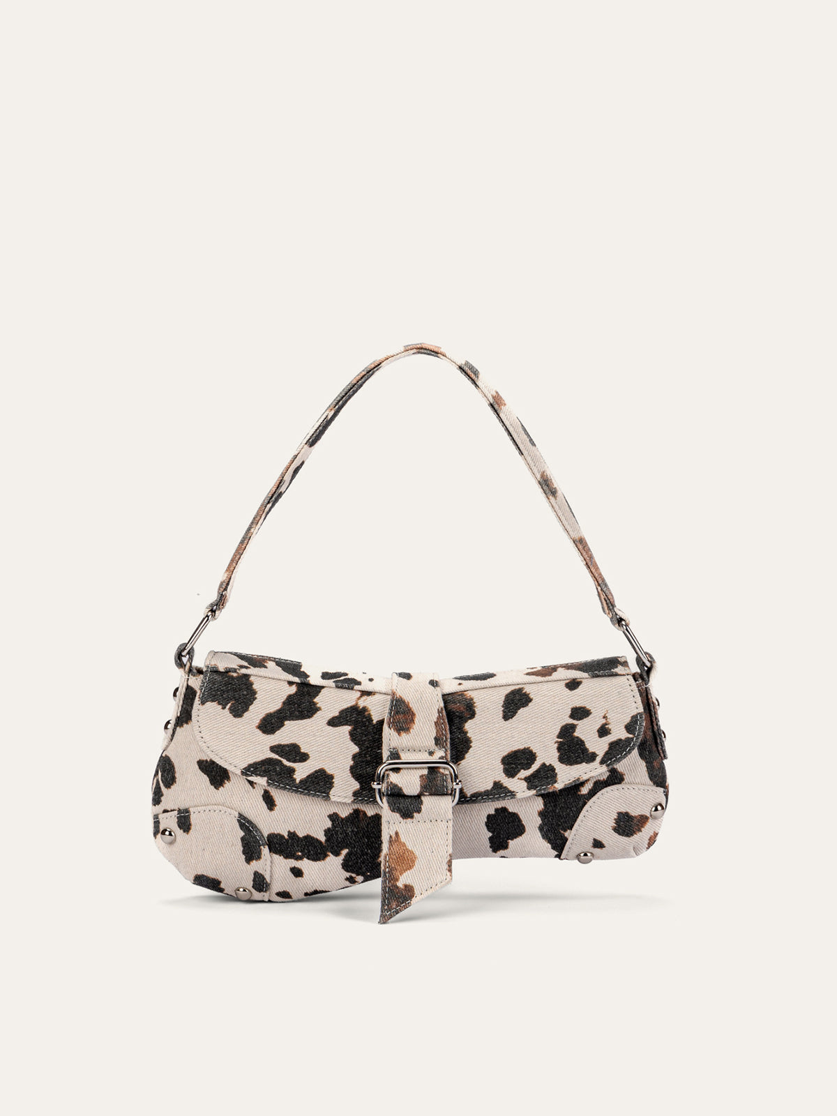 Animal Print Buckle Shoulder Bag-Massicos