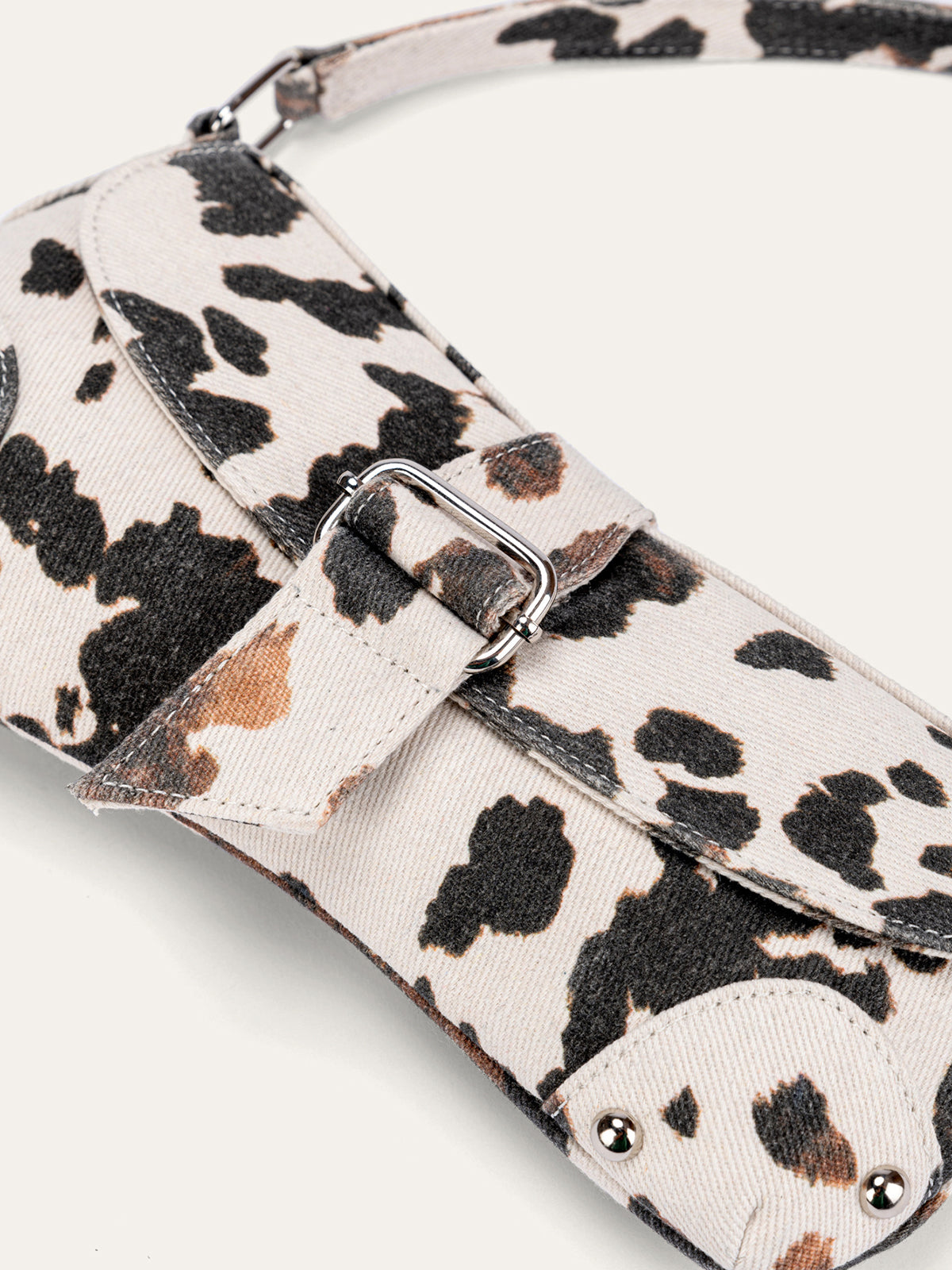 Animal Print Buckle Shoulder Bag-Massicos