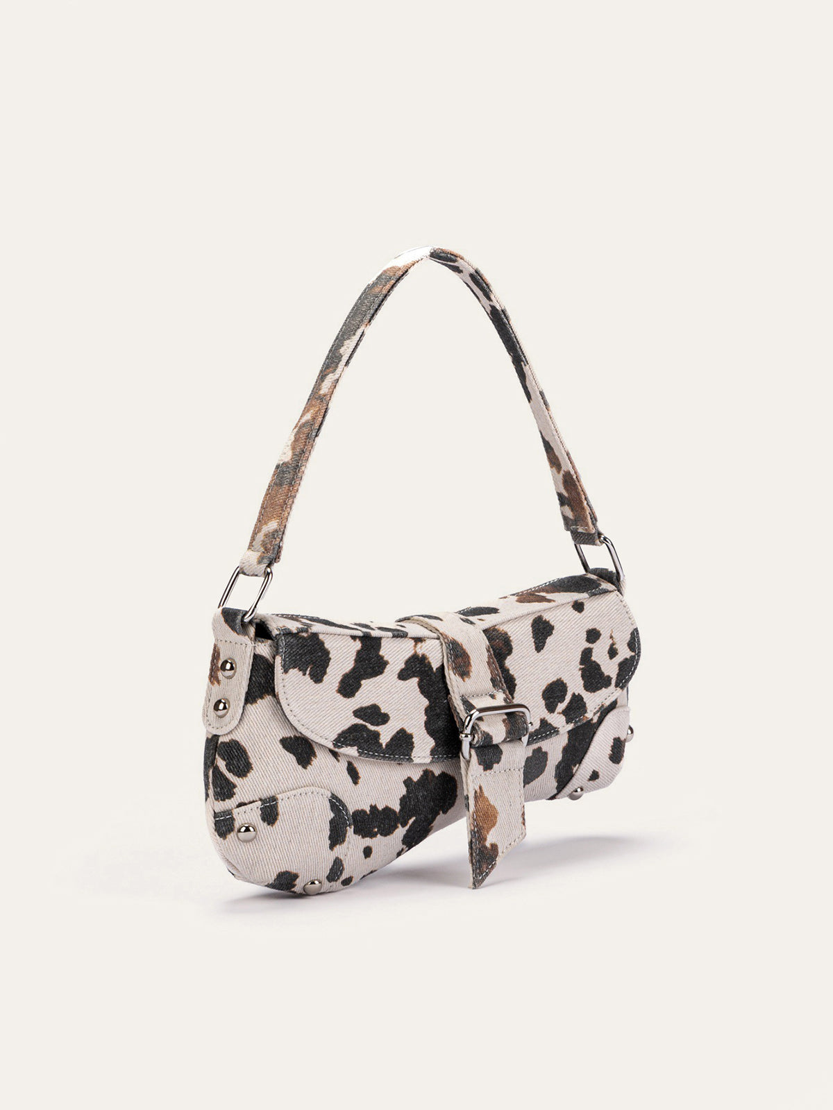 Animal Print Buckle Shoulder Bag-Massicos