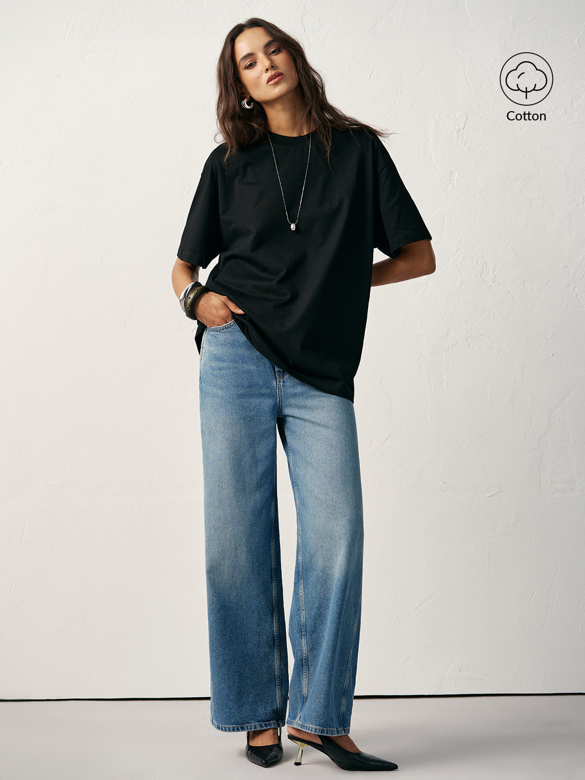 Basic Cotton Oversized T-Shirt-Massicos