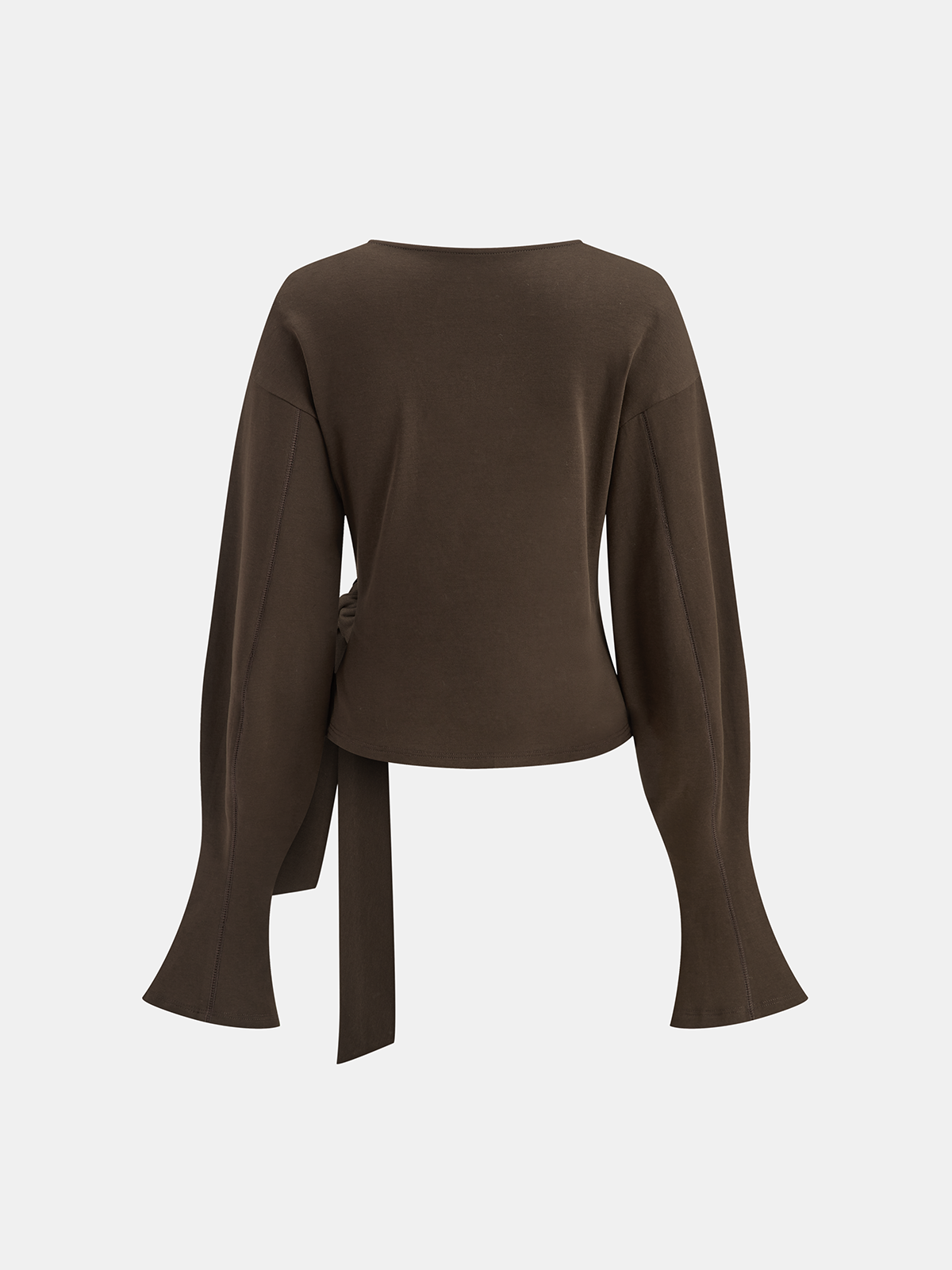Twist Knot Balloon Sleeve Sweatshirt-Massicos