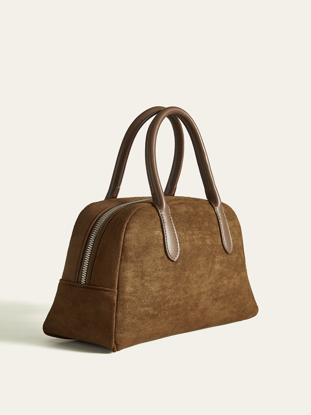 Suede Dome Top Handle Bag-Massicos