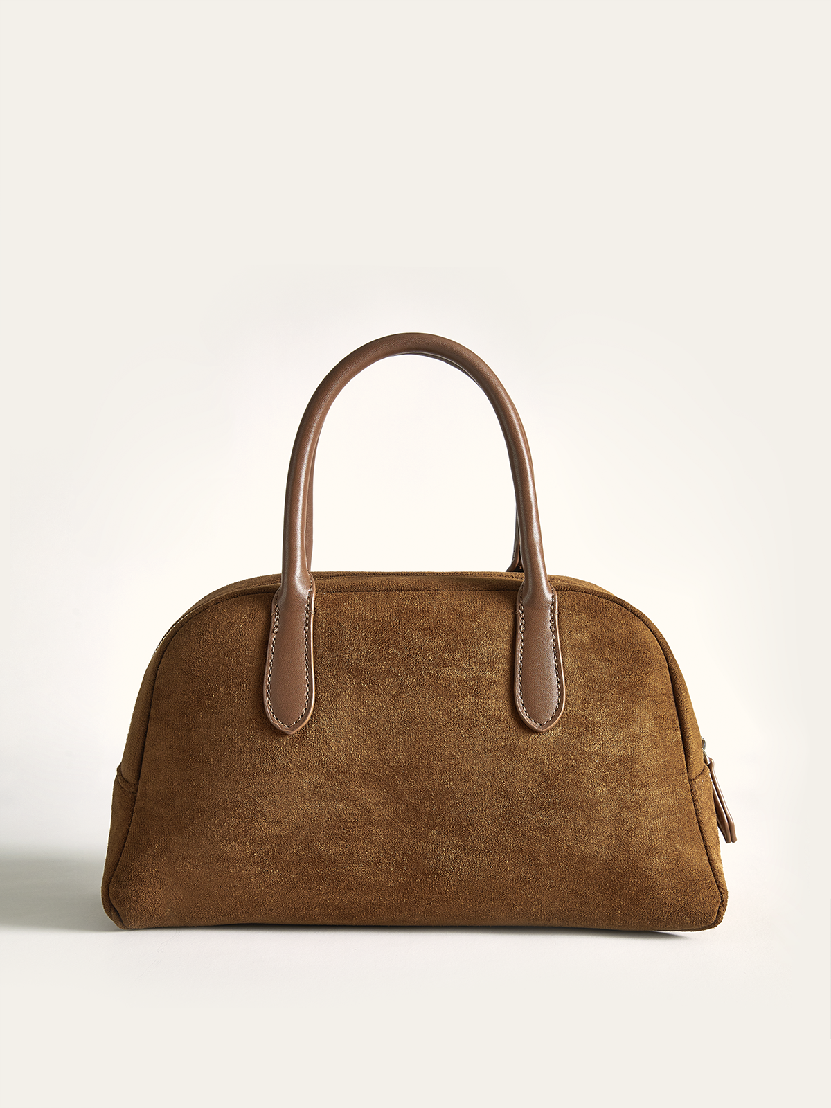 Suede Dome Top Handle Bag-Massicos