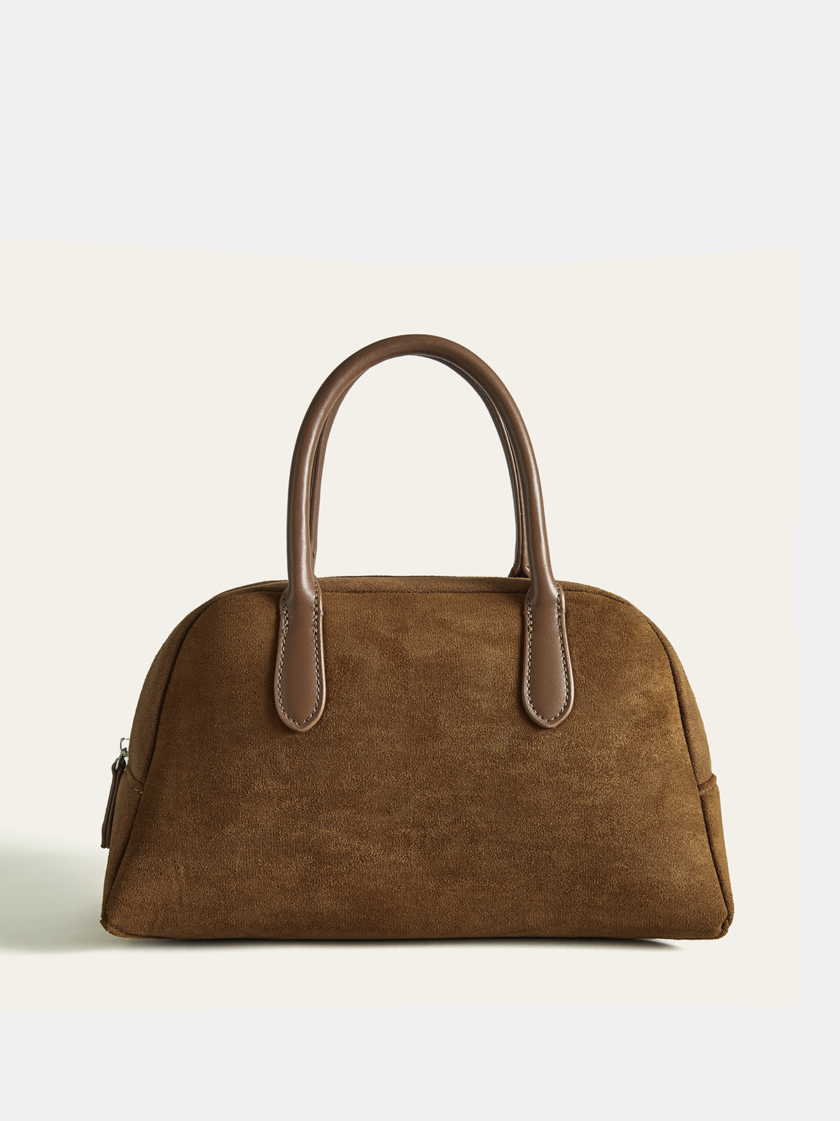 Suede Dome Top Handle Bag-Massicos