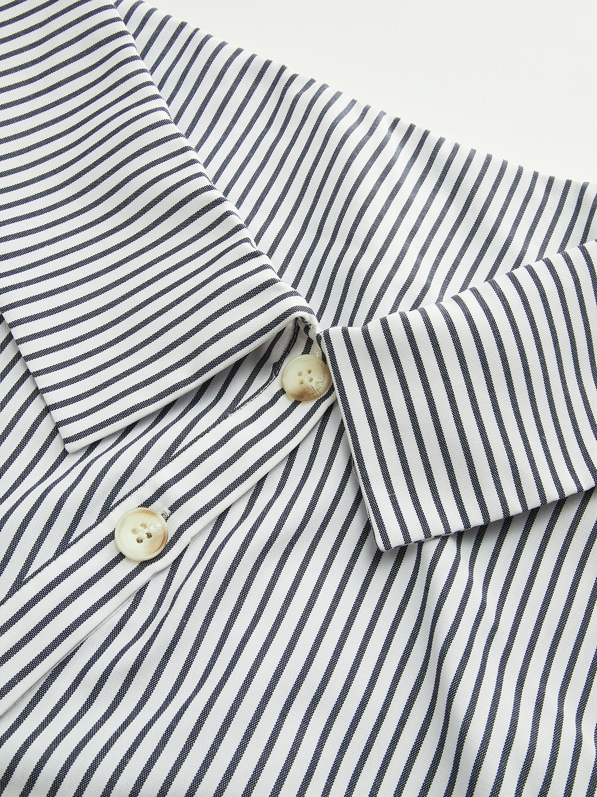 Striped Asymmetrical Placket Button Shirt-Massicos